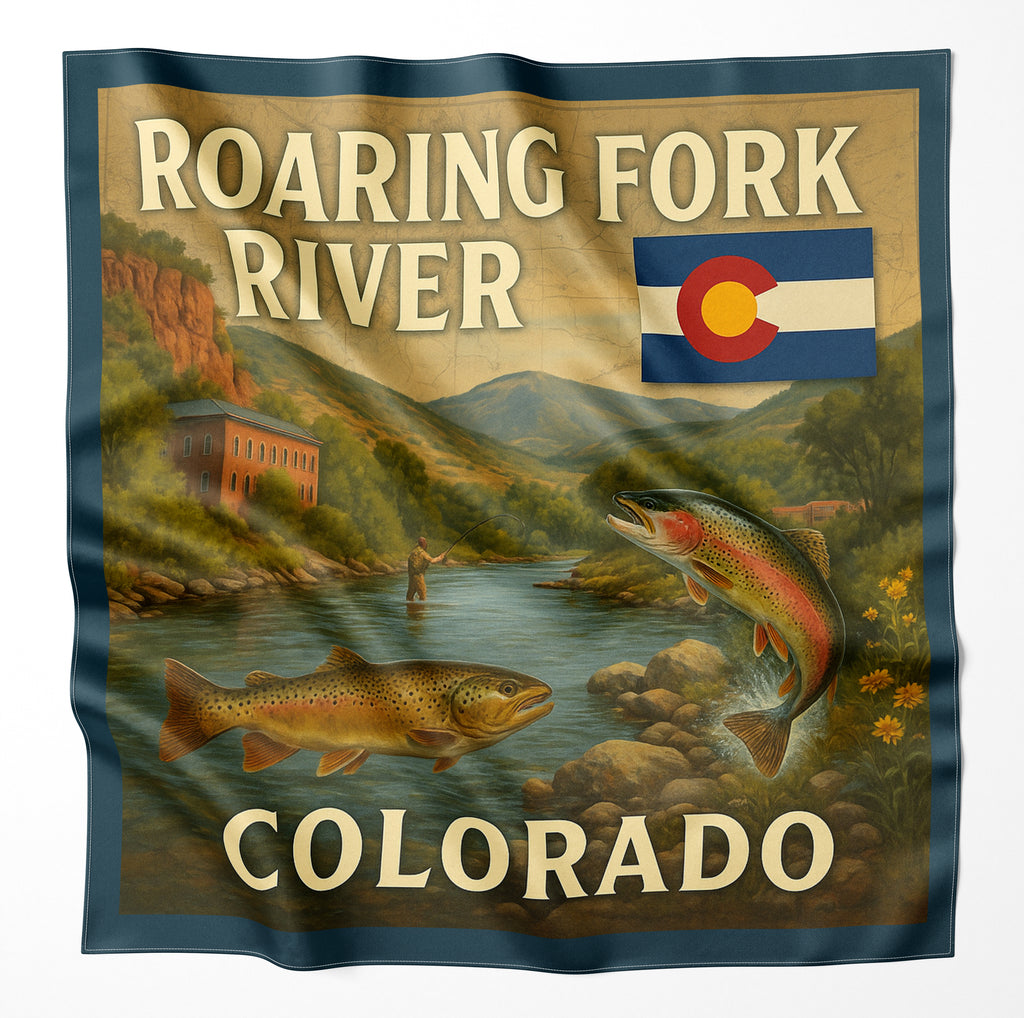 Roaring Fork River Colorado Microfiber Cloth Bandana