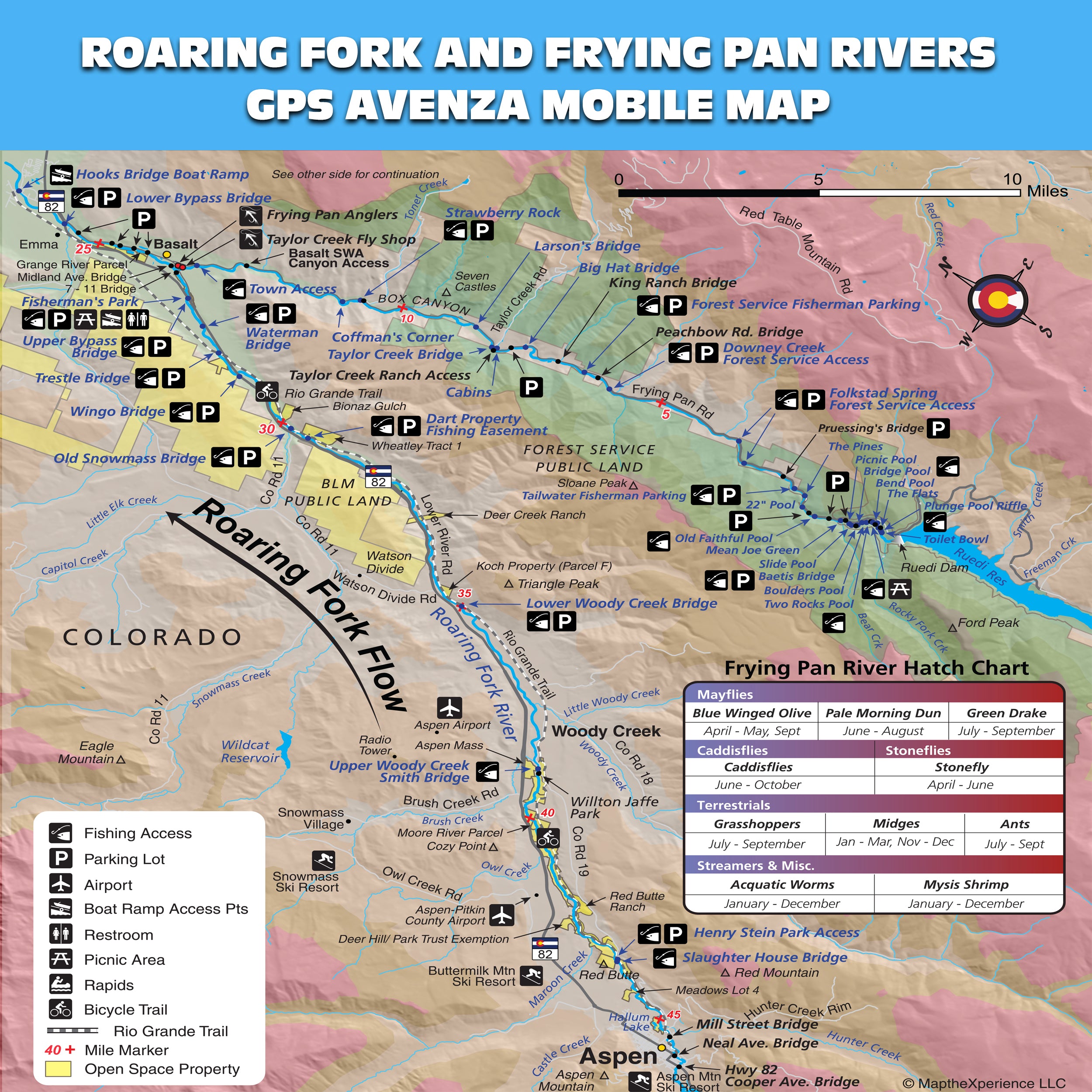Roaring Fork River and Frying Pan River Colorado Mobile GPS Map