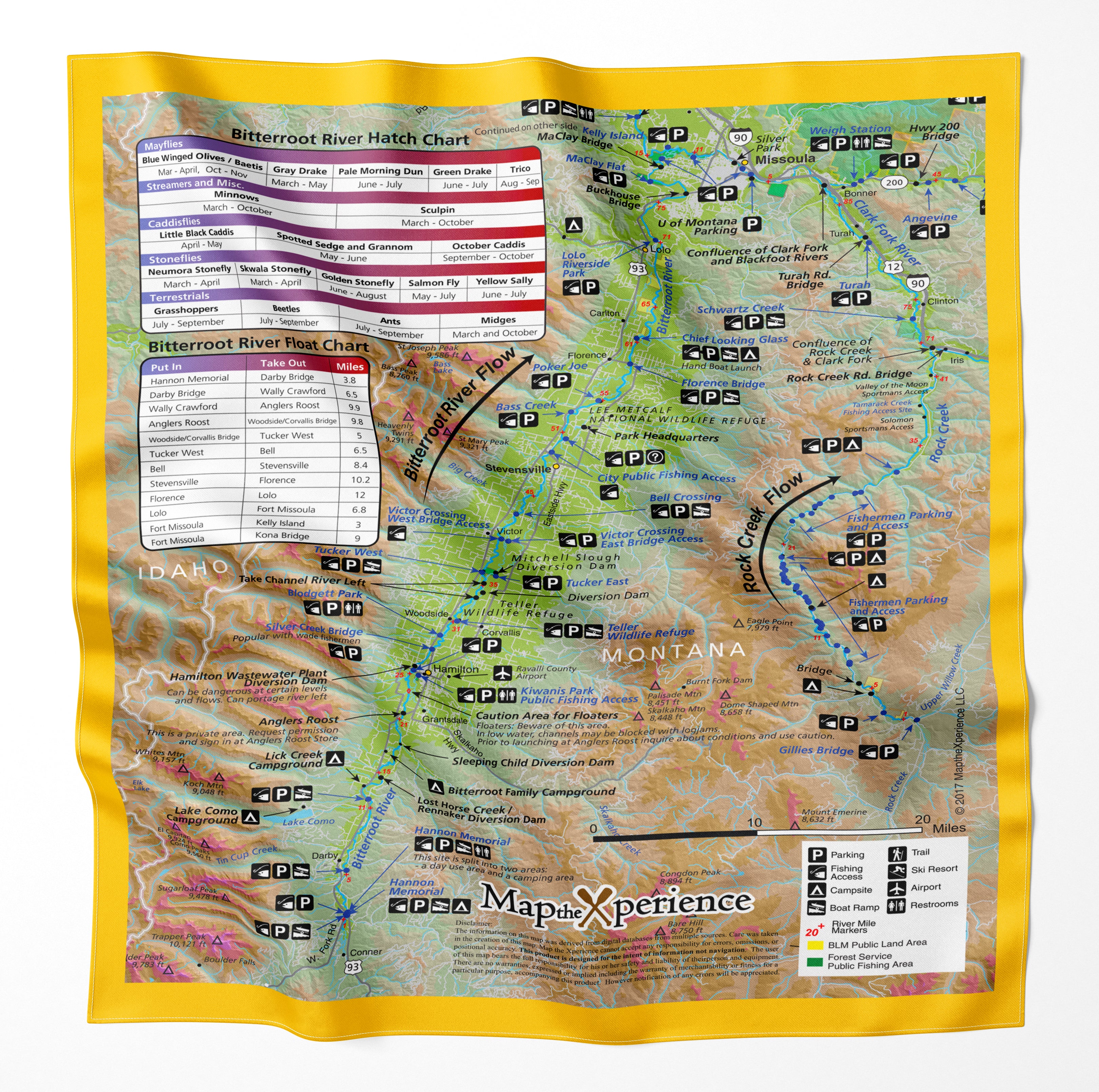 Rock Creek Montana Microfiber Map Bandana