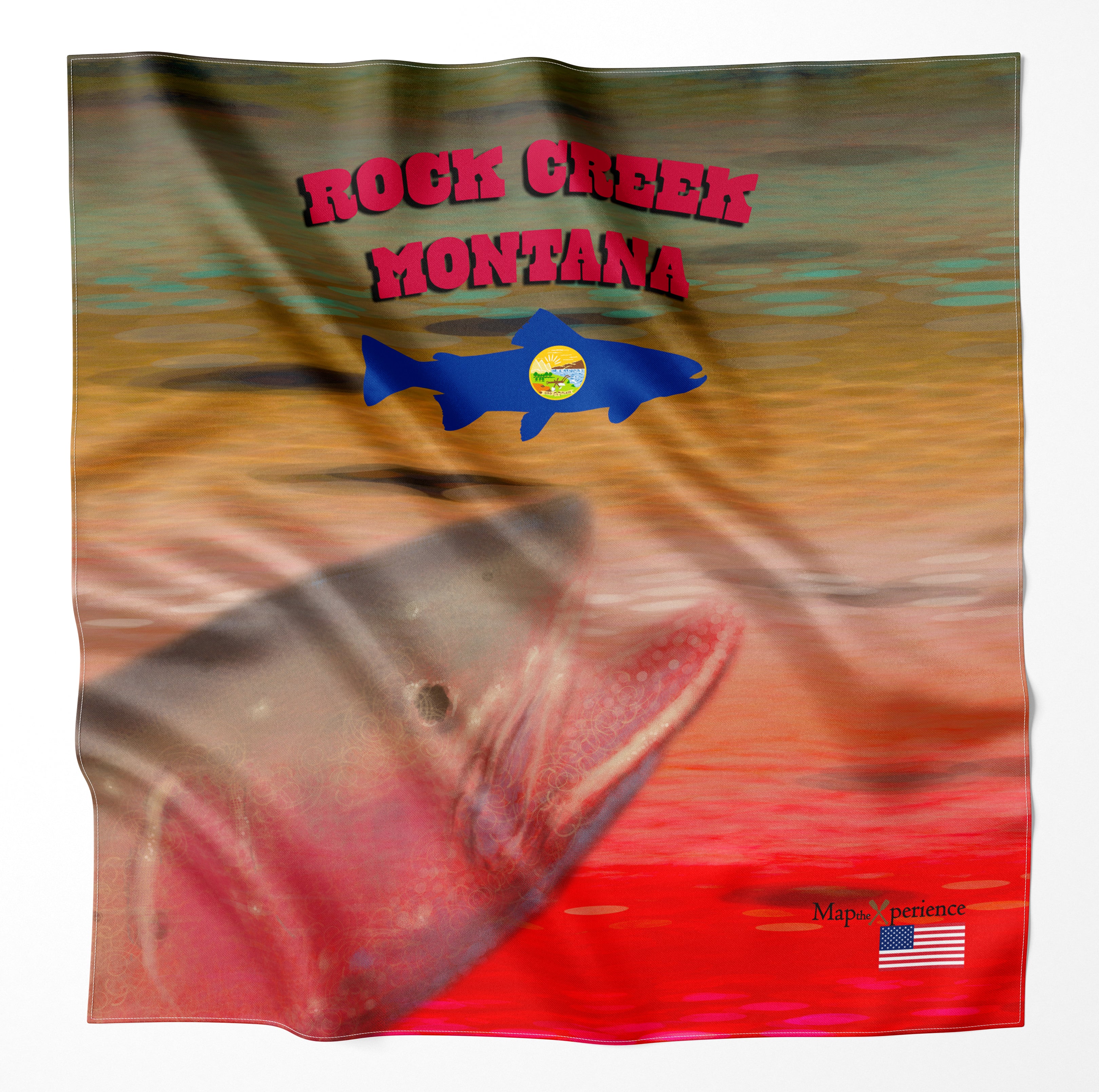 Rock Creek Montana Microfiber Map Bandana