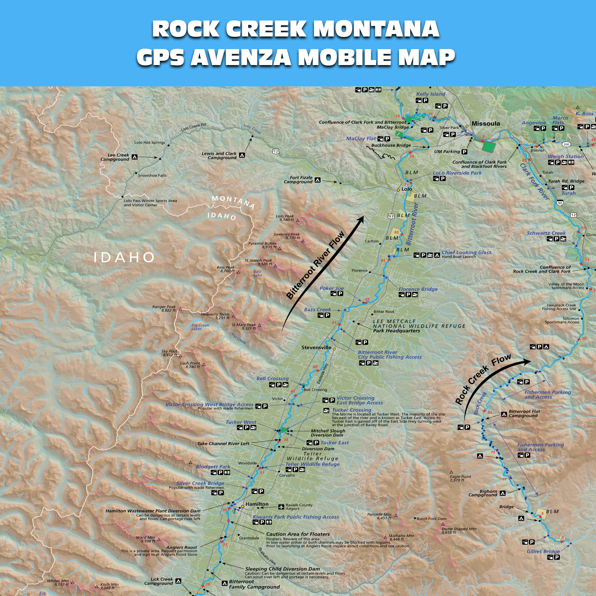 Rock Creek Montana Mobile GPS Fishing Map