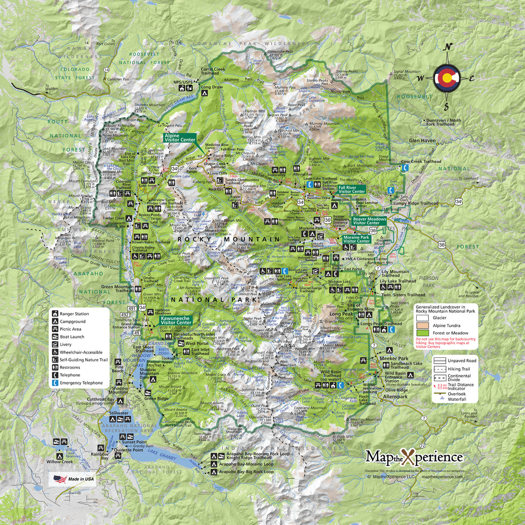 Rocky Mountain National Park Map X Guard Neck Gaiter