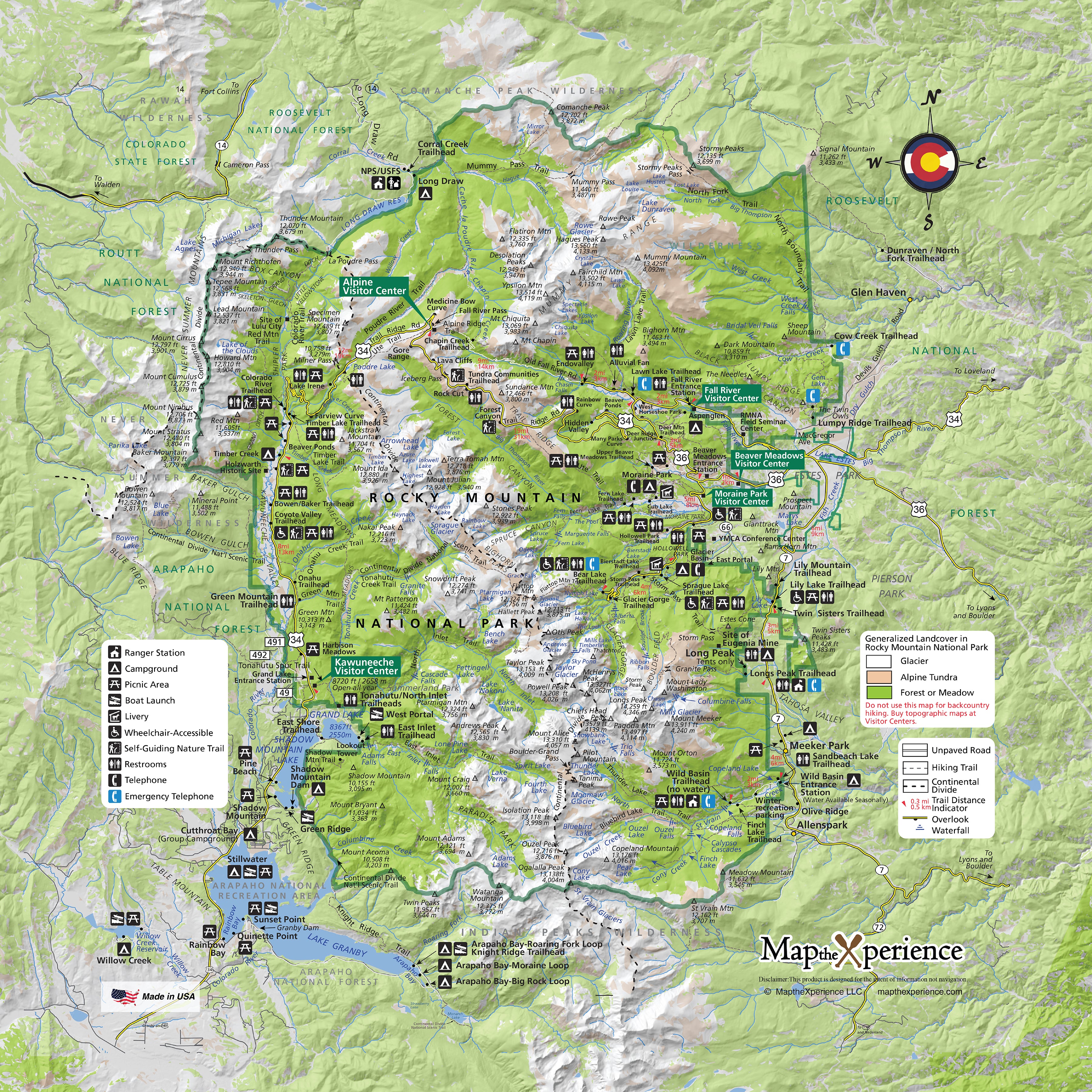 Rocky Mountain National Park Map X Guard Neck Gaiter