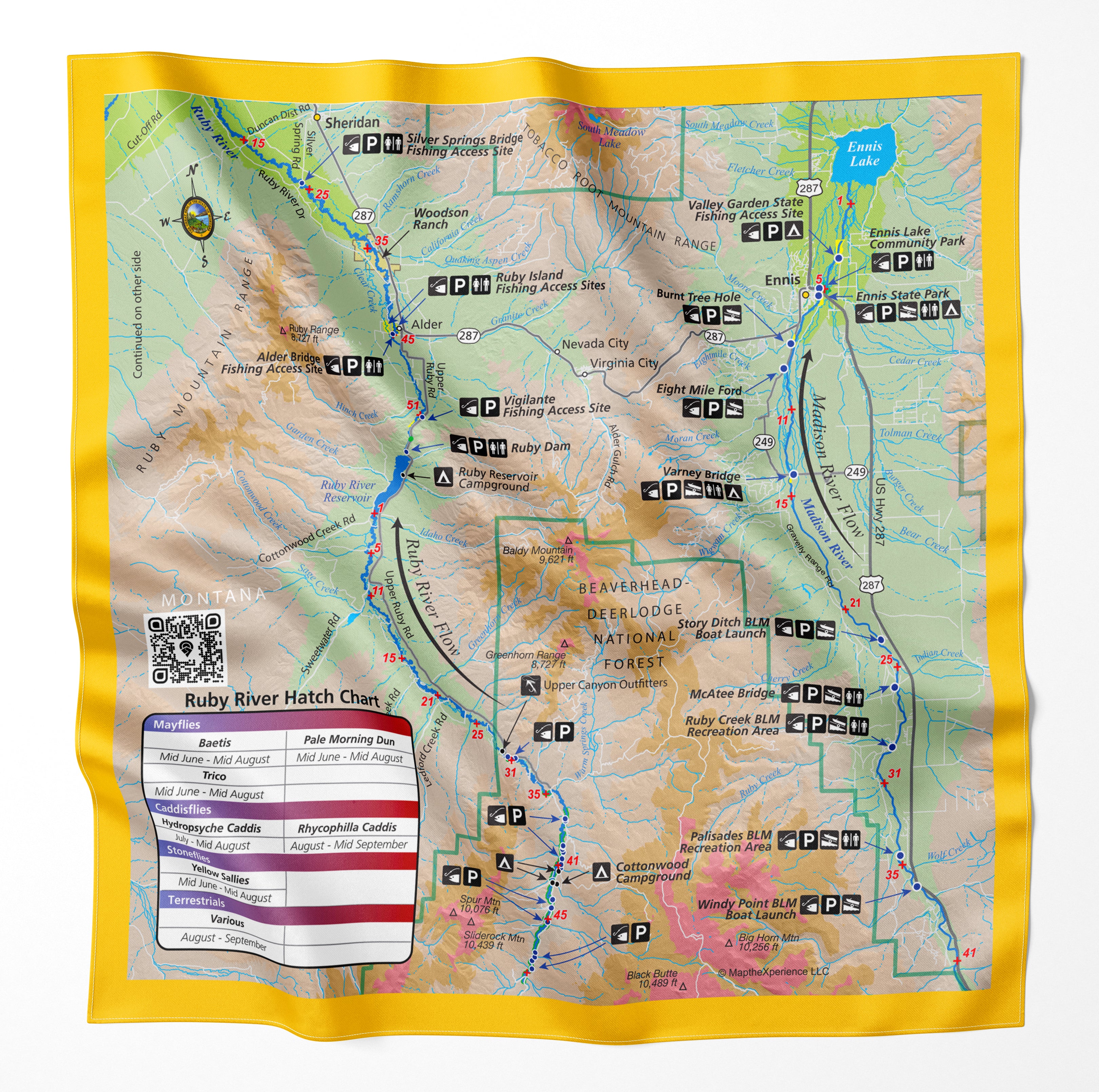 Ruby River Montana Microfiber Map Bandana