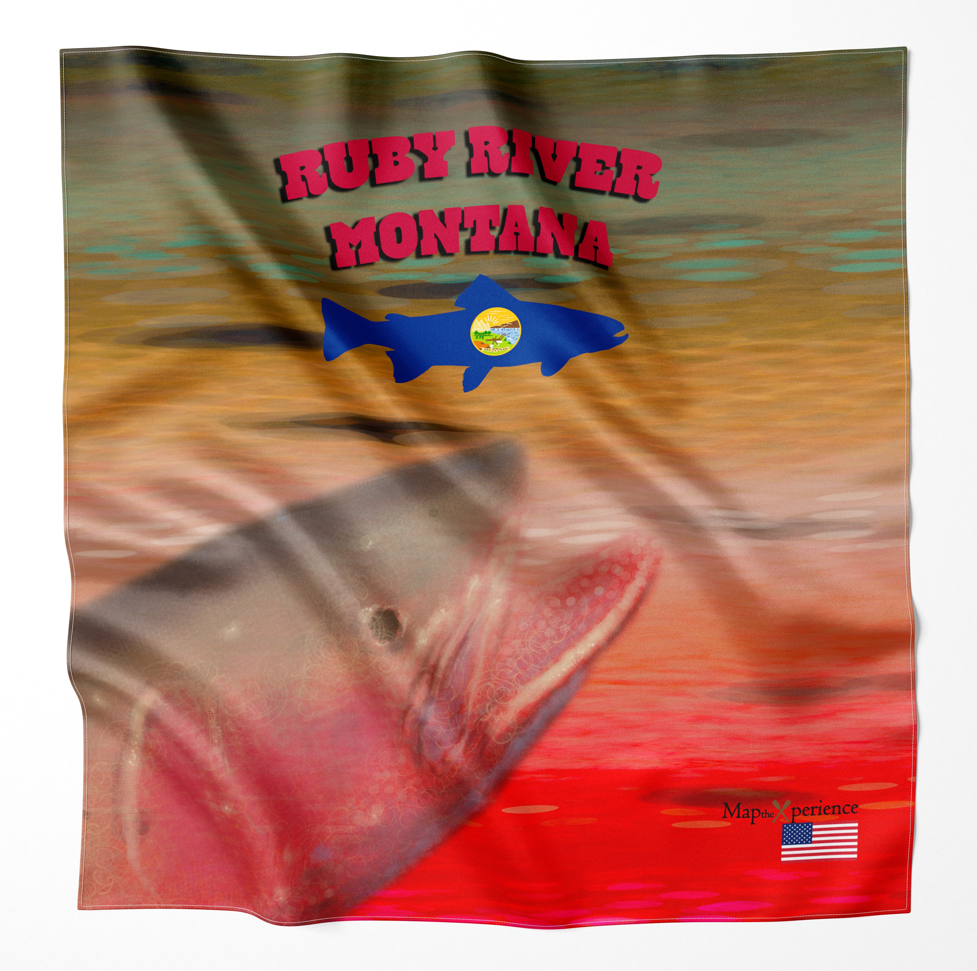Ruby River Montana Microfiber Map Bandana