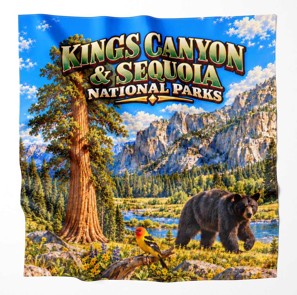 Sequoia and Kings Canyon National Park – Microfiber Map Cloth Bandana