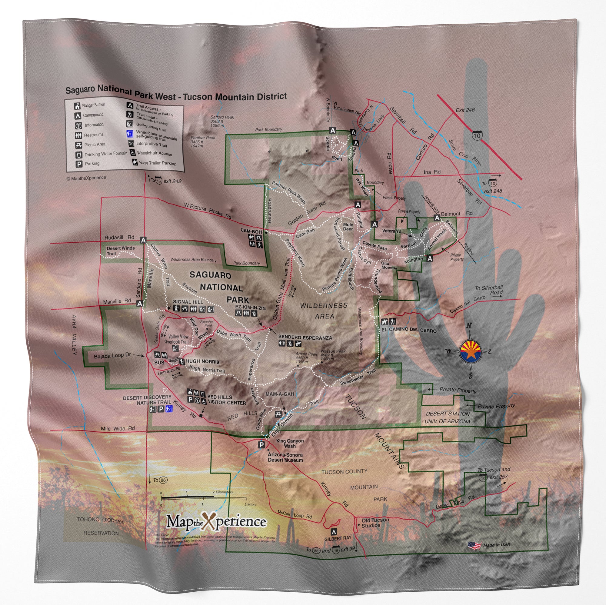 National Park Microfiber Cloth Map Bandana