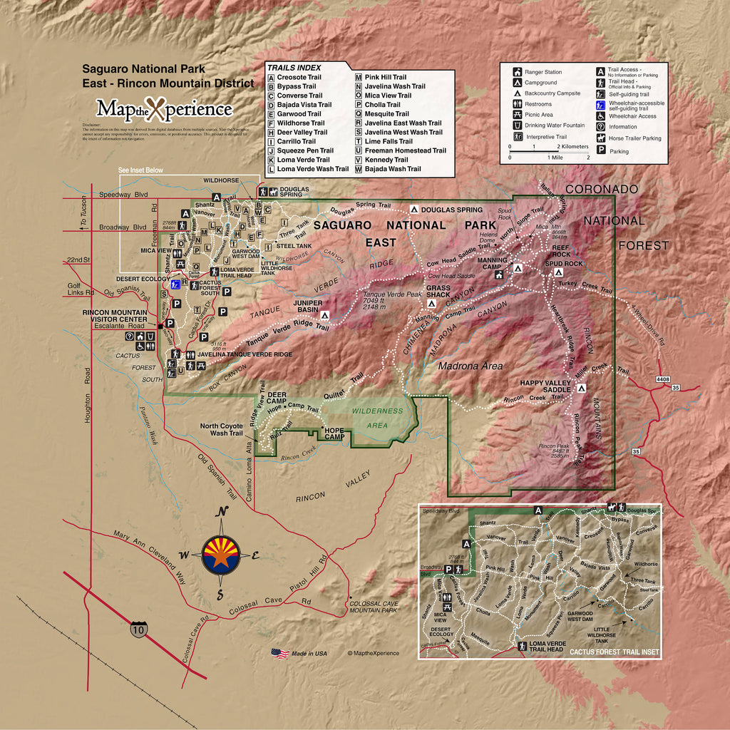 Saguaro National Park East Map X Guard Neck Gaiter