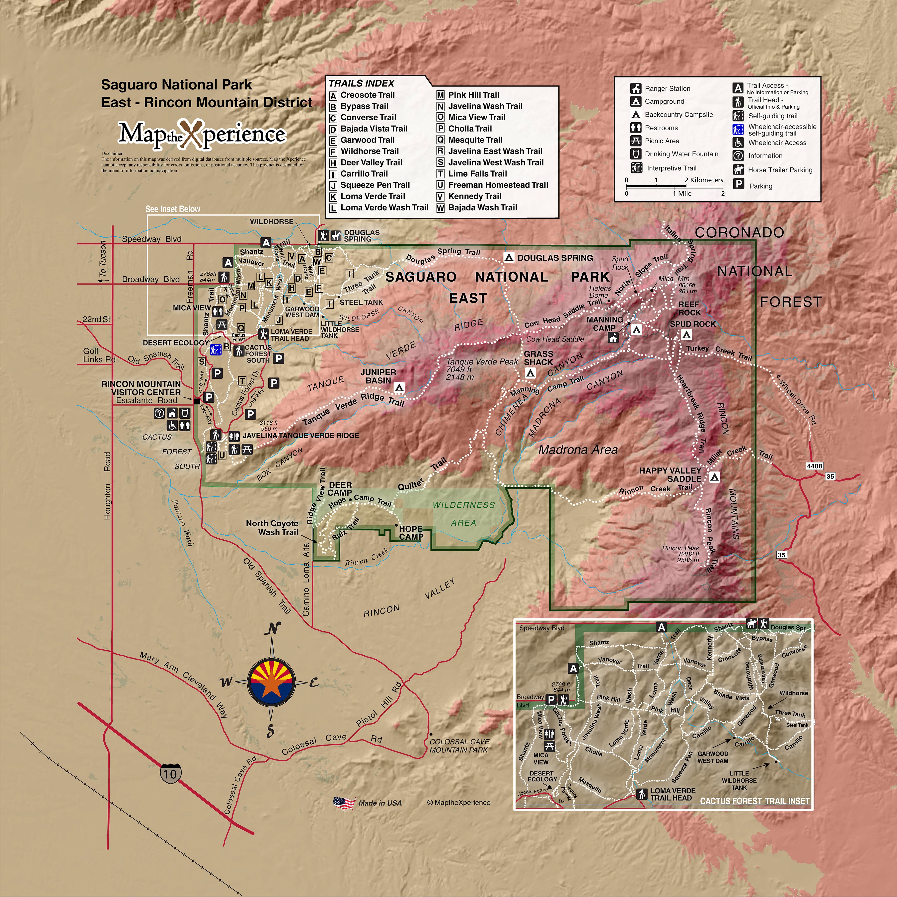 Saguaro National Park East Map X Guard Neck Gaiter