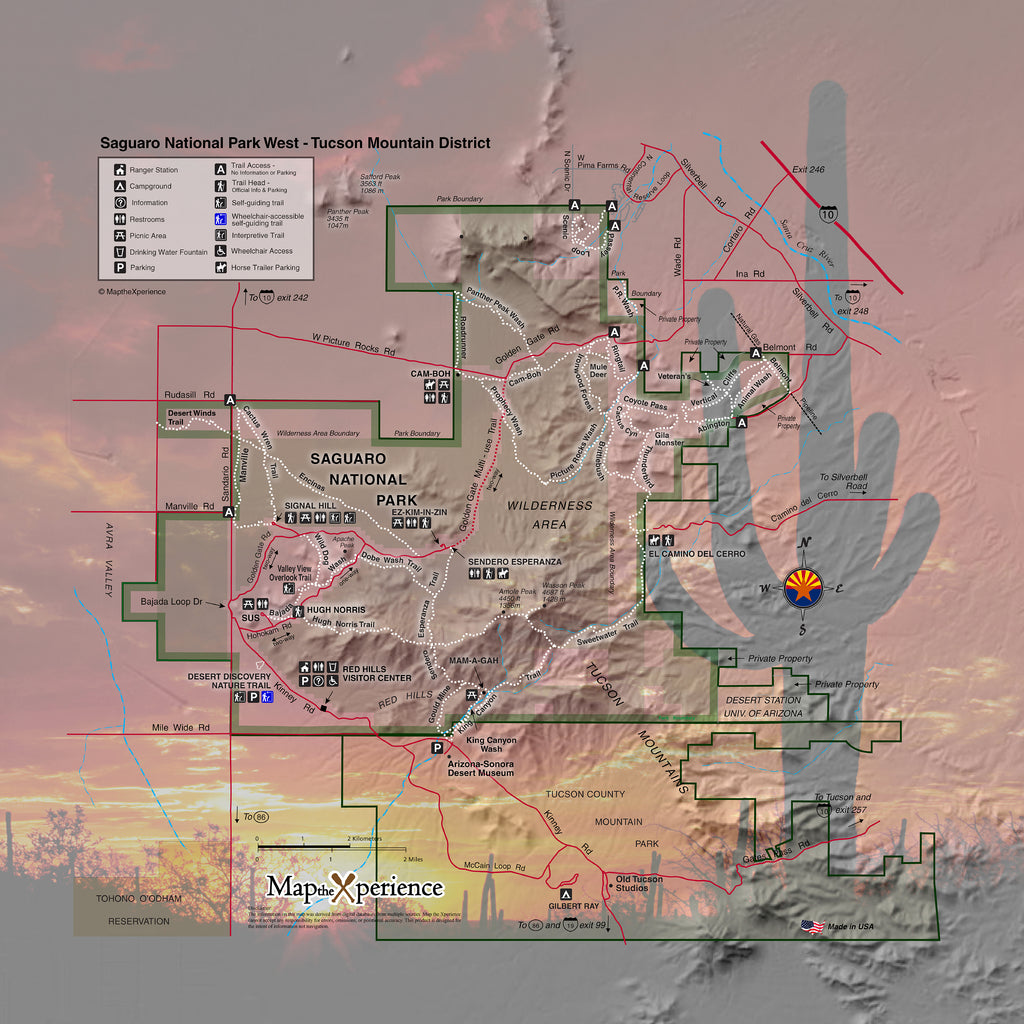 Saguaro National Park West Map X Guard Neck Gaiter