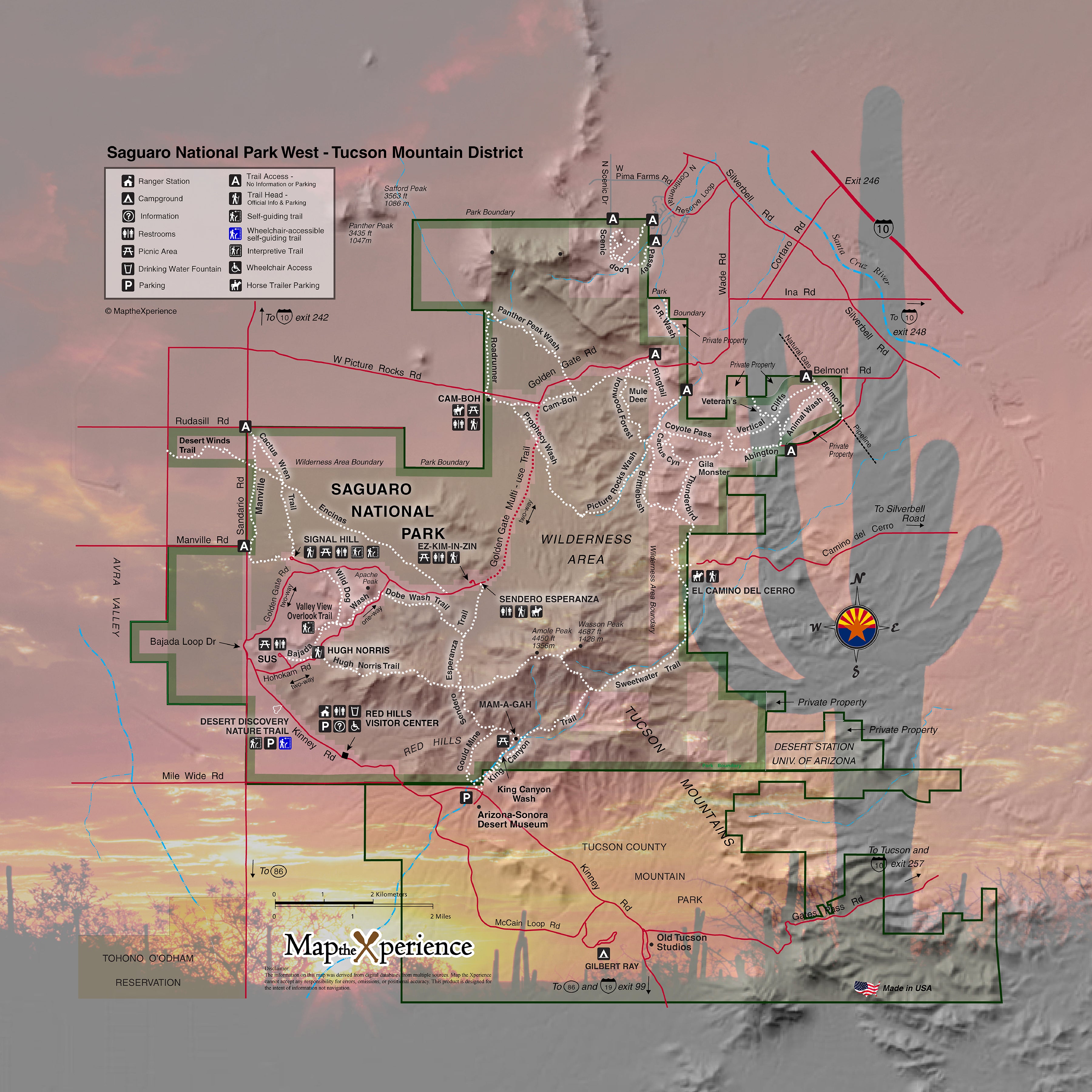 Saguaro National Park West Map X Guard Neck Gaiter