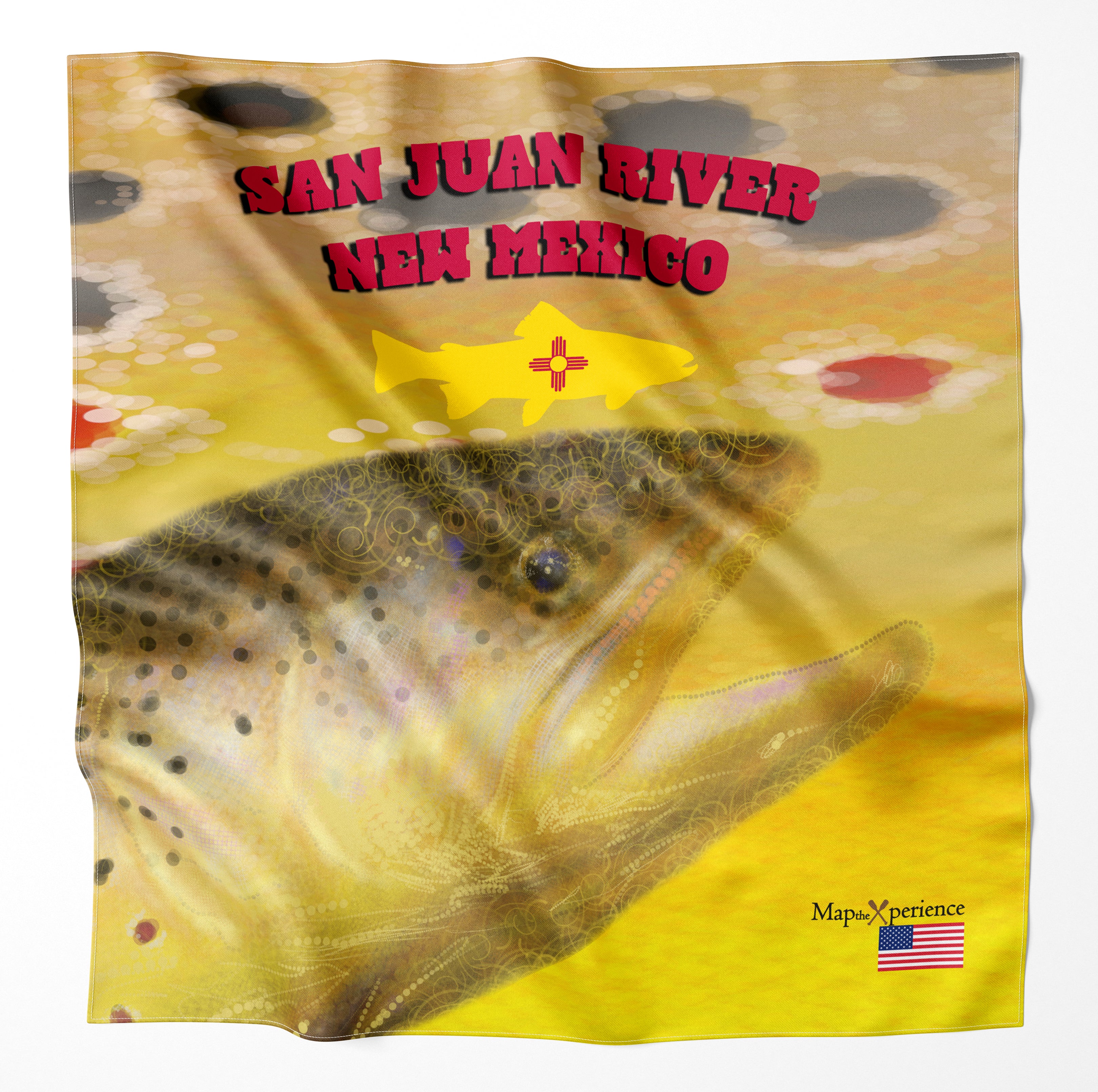 San Juan River New Mexico Microfiber Map Bandana