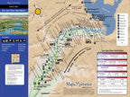 A pocket-sized waterproof fly fishing map for the San Juan River in New Mexico, featuring detailed information on fishing access points, river miles, wading zones, boat ramps, and prime trout runs.