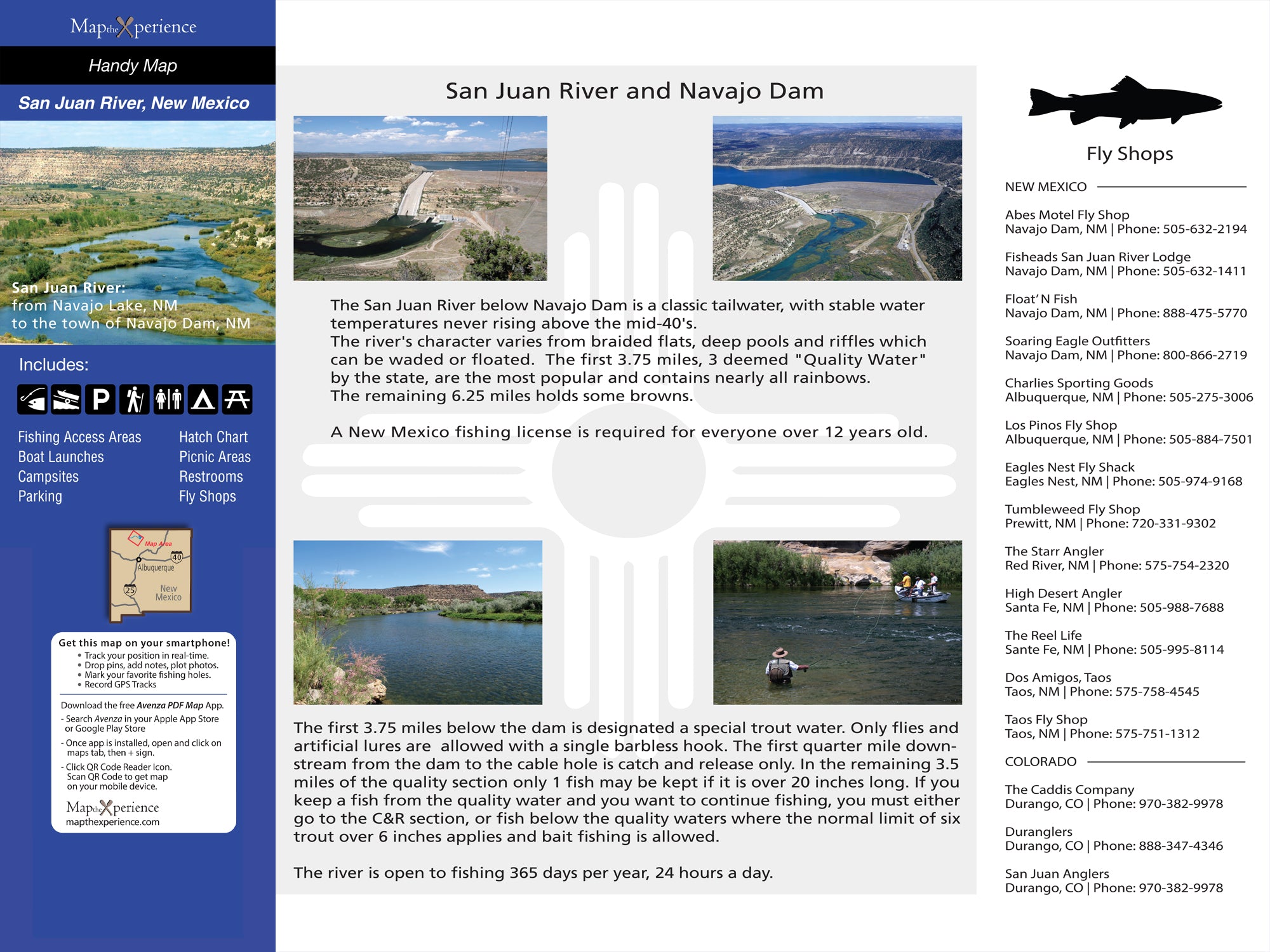 San Juan River, New Mexico Fishing Map