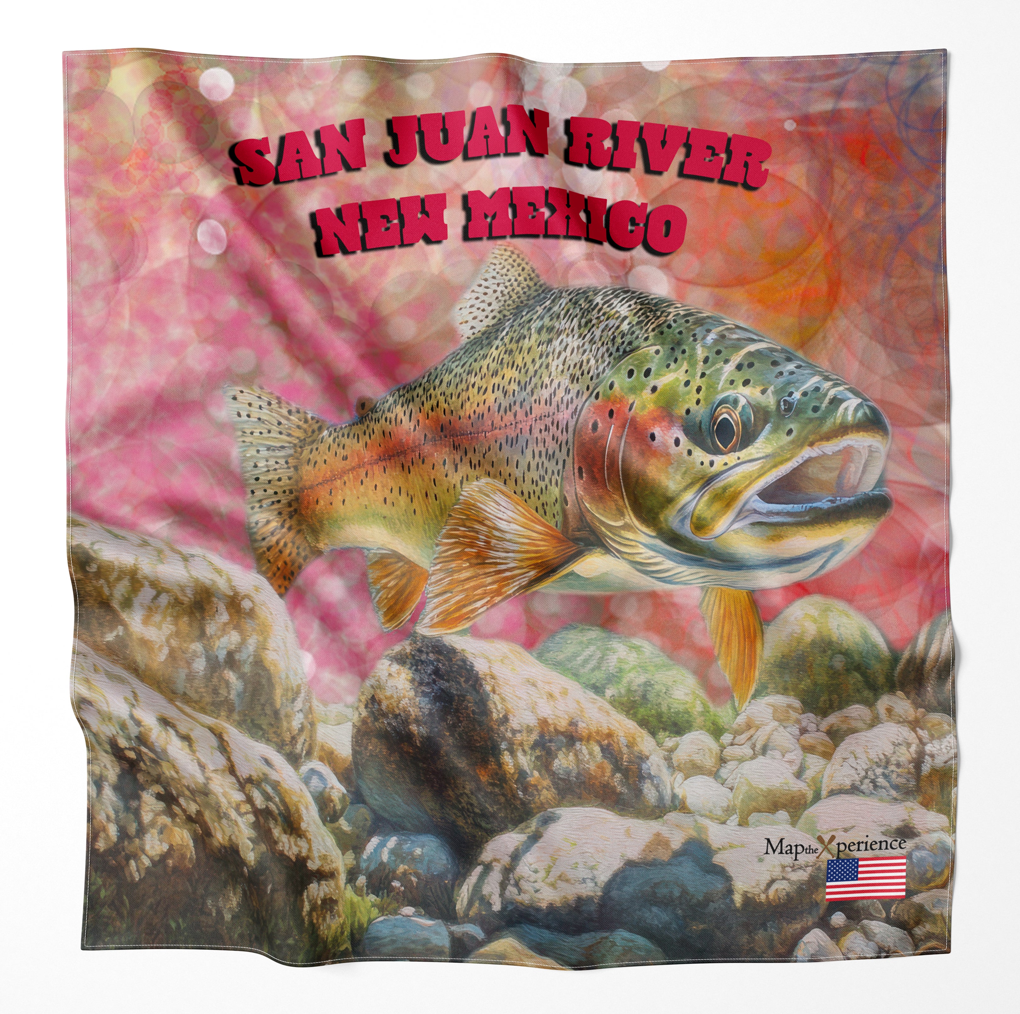 San Juan River New Mexico Microfiber Map Bandana