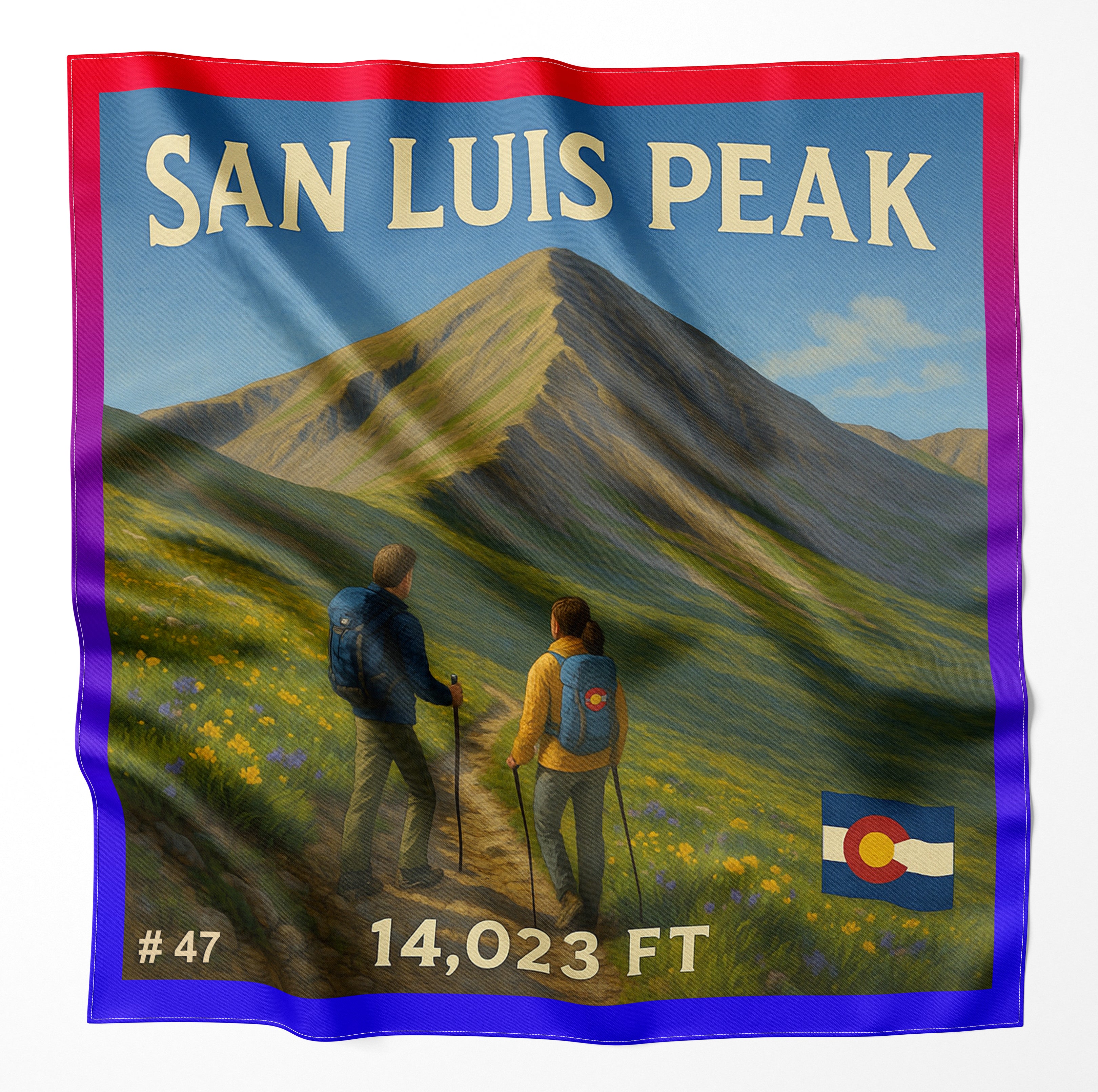San Luis Peak Colorado 14er Microfiber Cloth Bandana