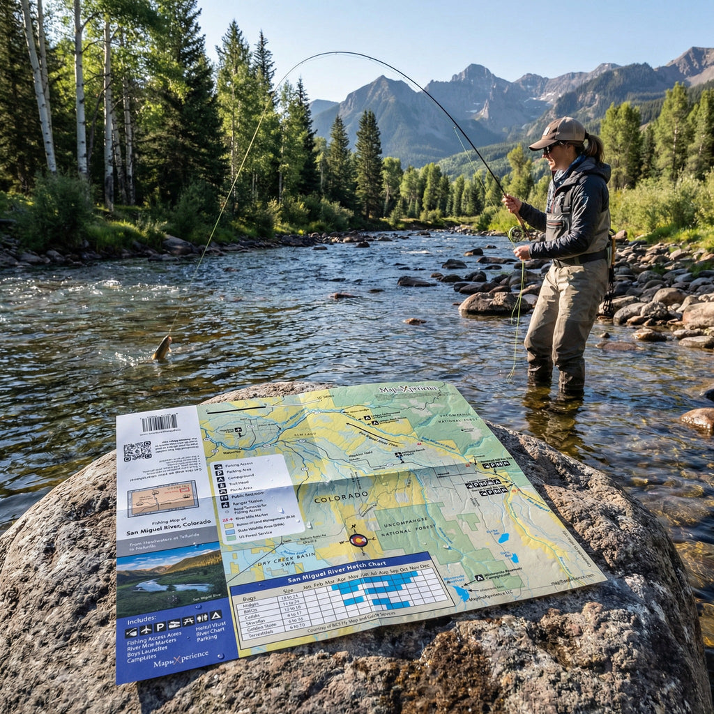 San Miguel River Colorado Fly Fishing Pocket Map | Public Access Guide