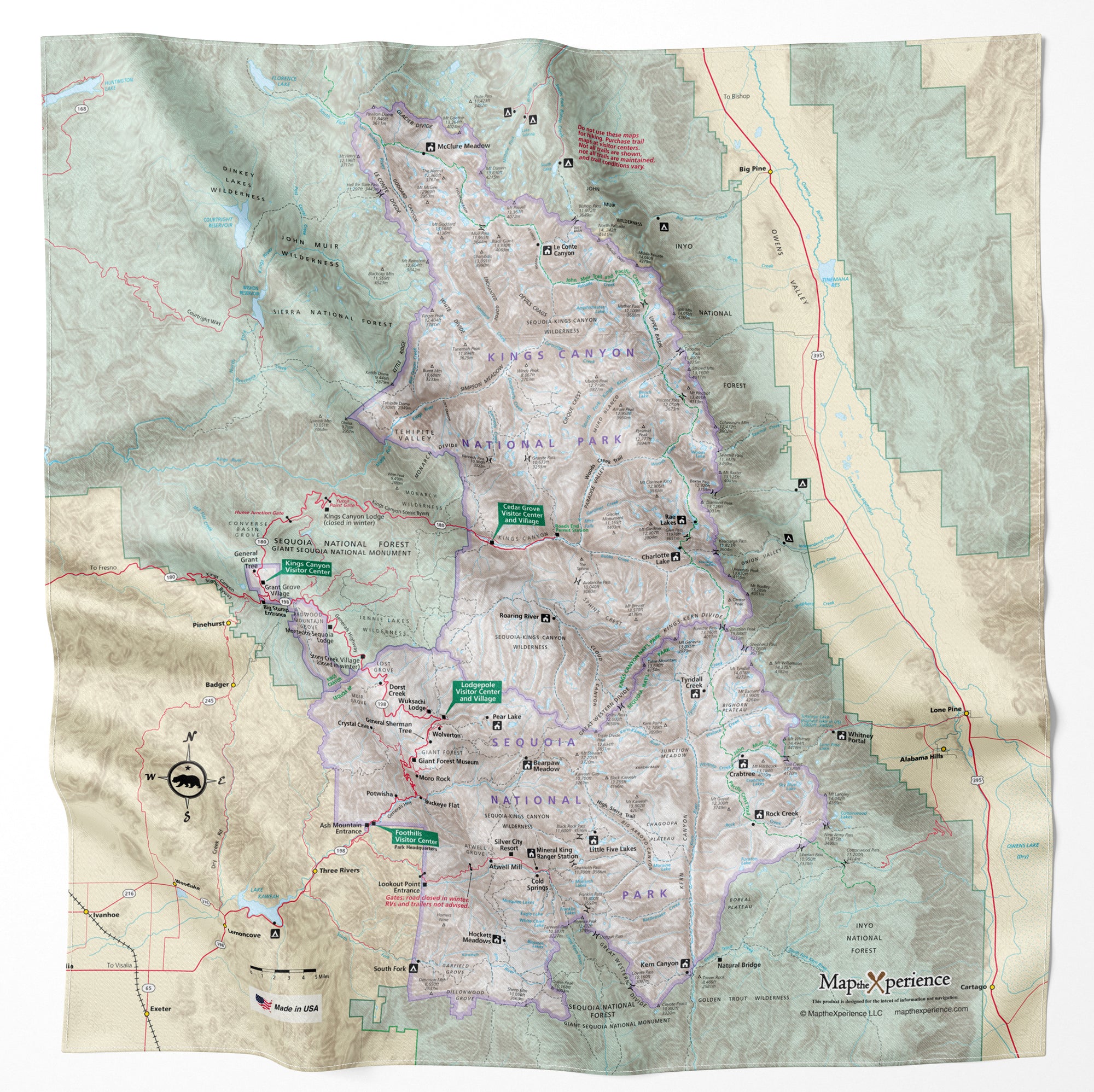 National Park Microfiber Cloth Map Bandana