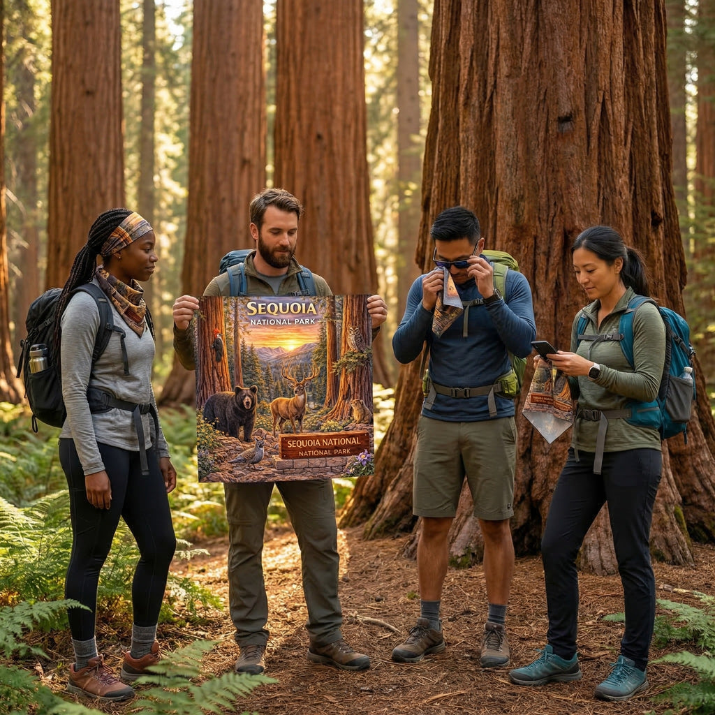 Sequoia National Park Handy Map Microfiber Cloth Bandana