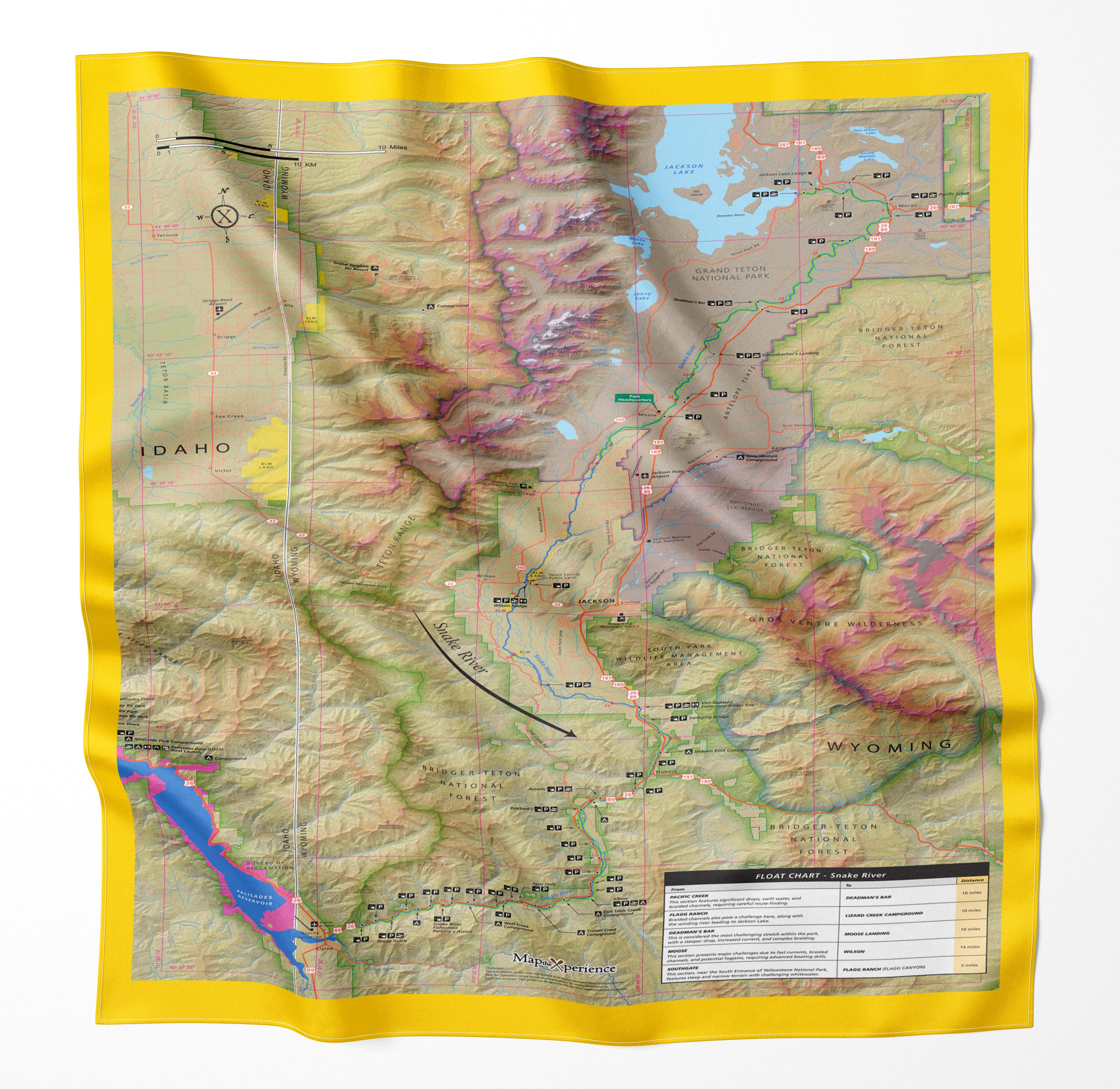 Snake River Wyoming Microfiber Map Bandana