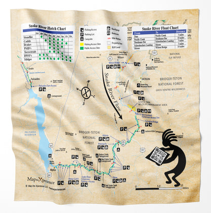 Snake River, Wyoming Microfiber Map Bandana