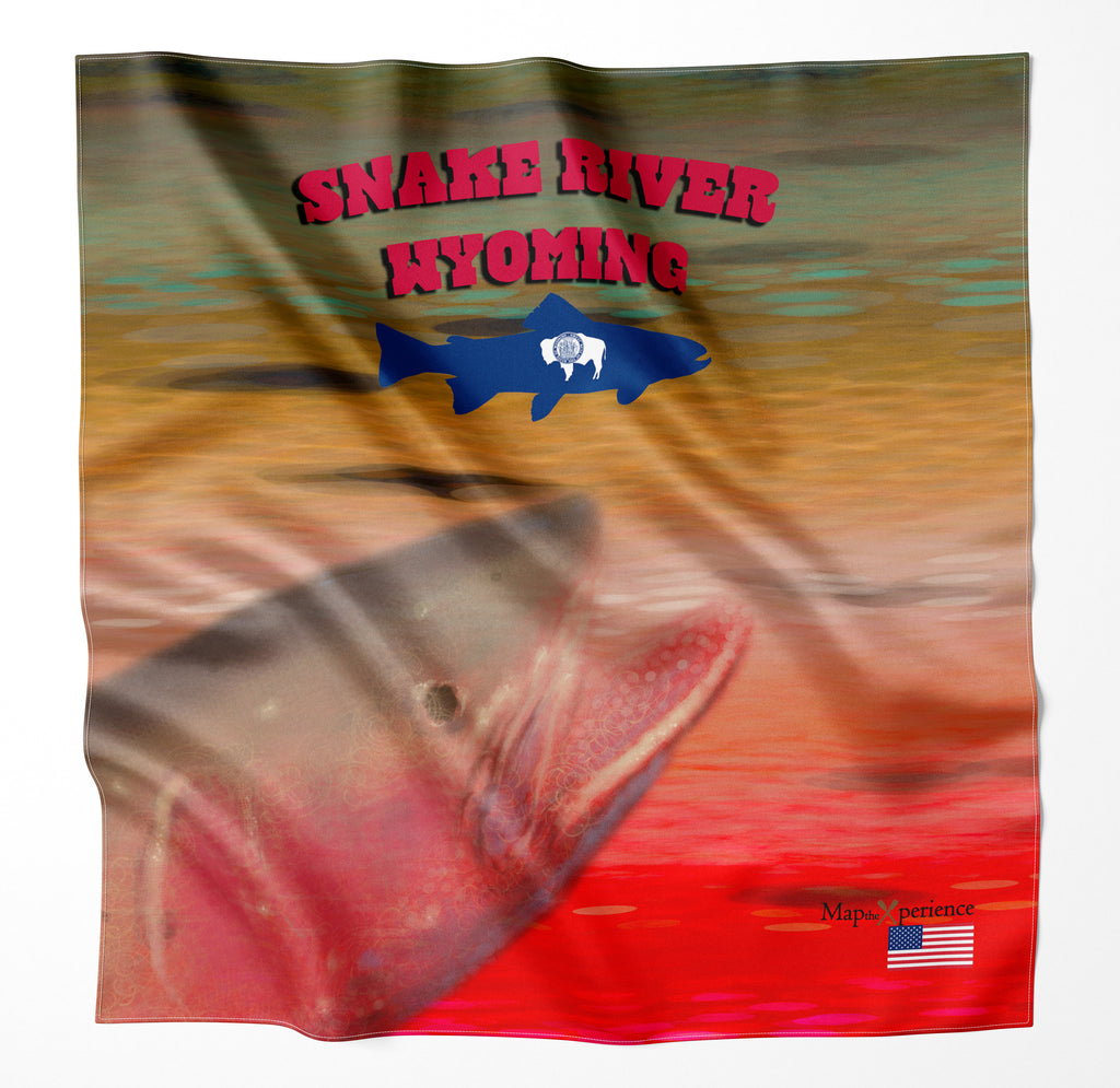 Snake River Wyoming Microfiber Map Bandana