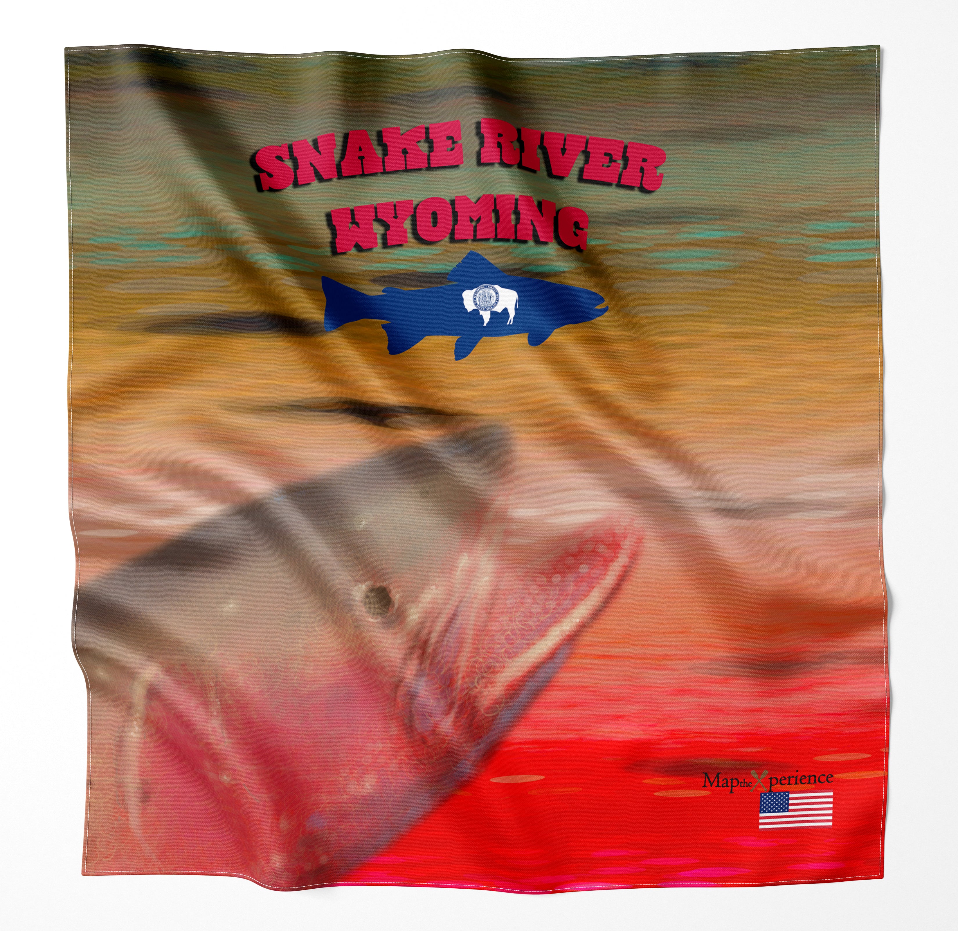 Snake River Wyoming Microfiber Map Bandana