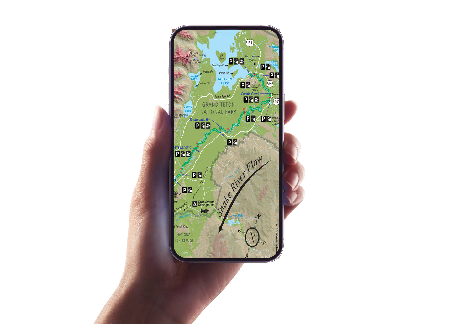 Snake River GPS Fishing Map