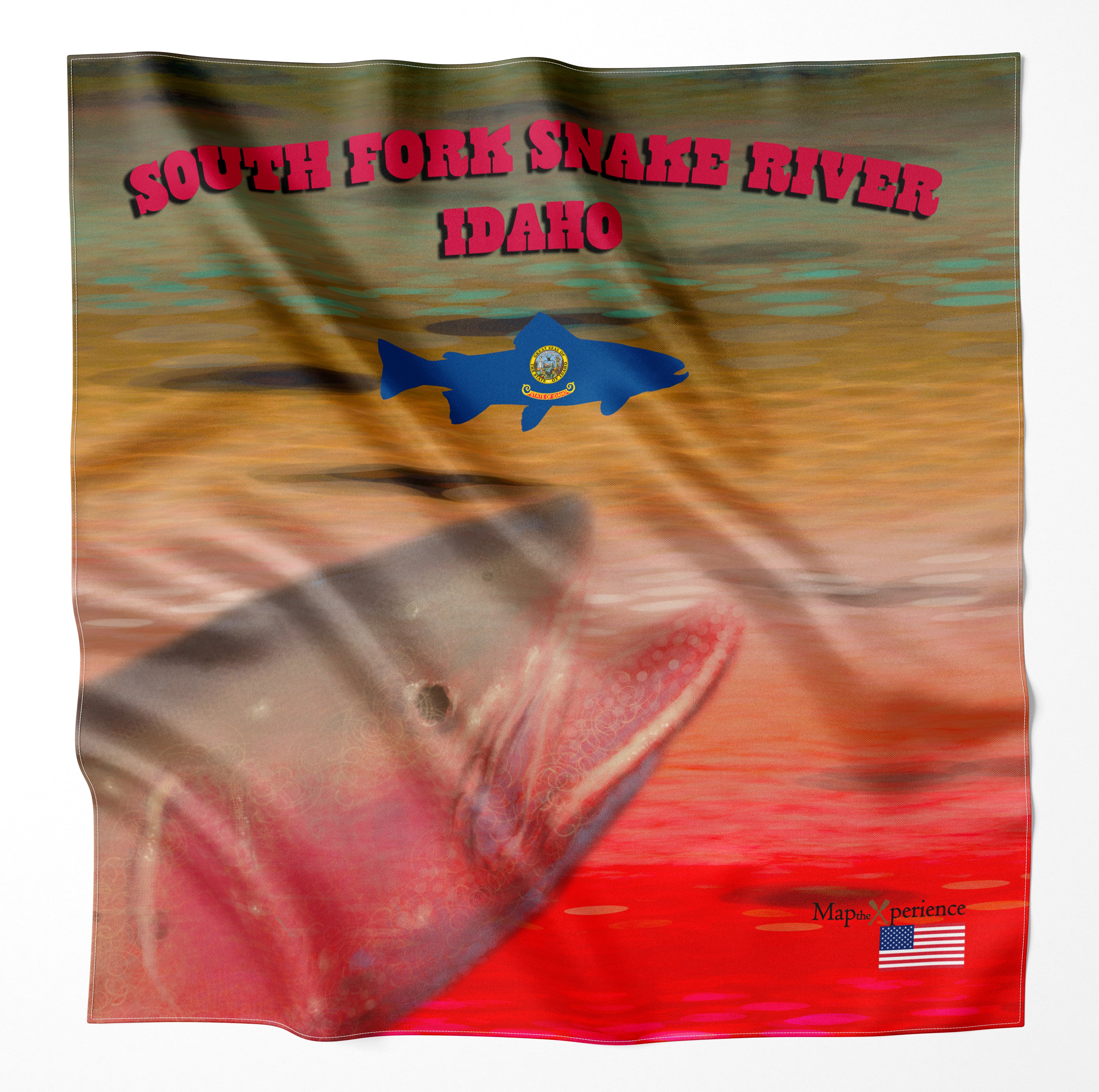 South Fork Snake River Idaho Microfiber Map Bandana