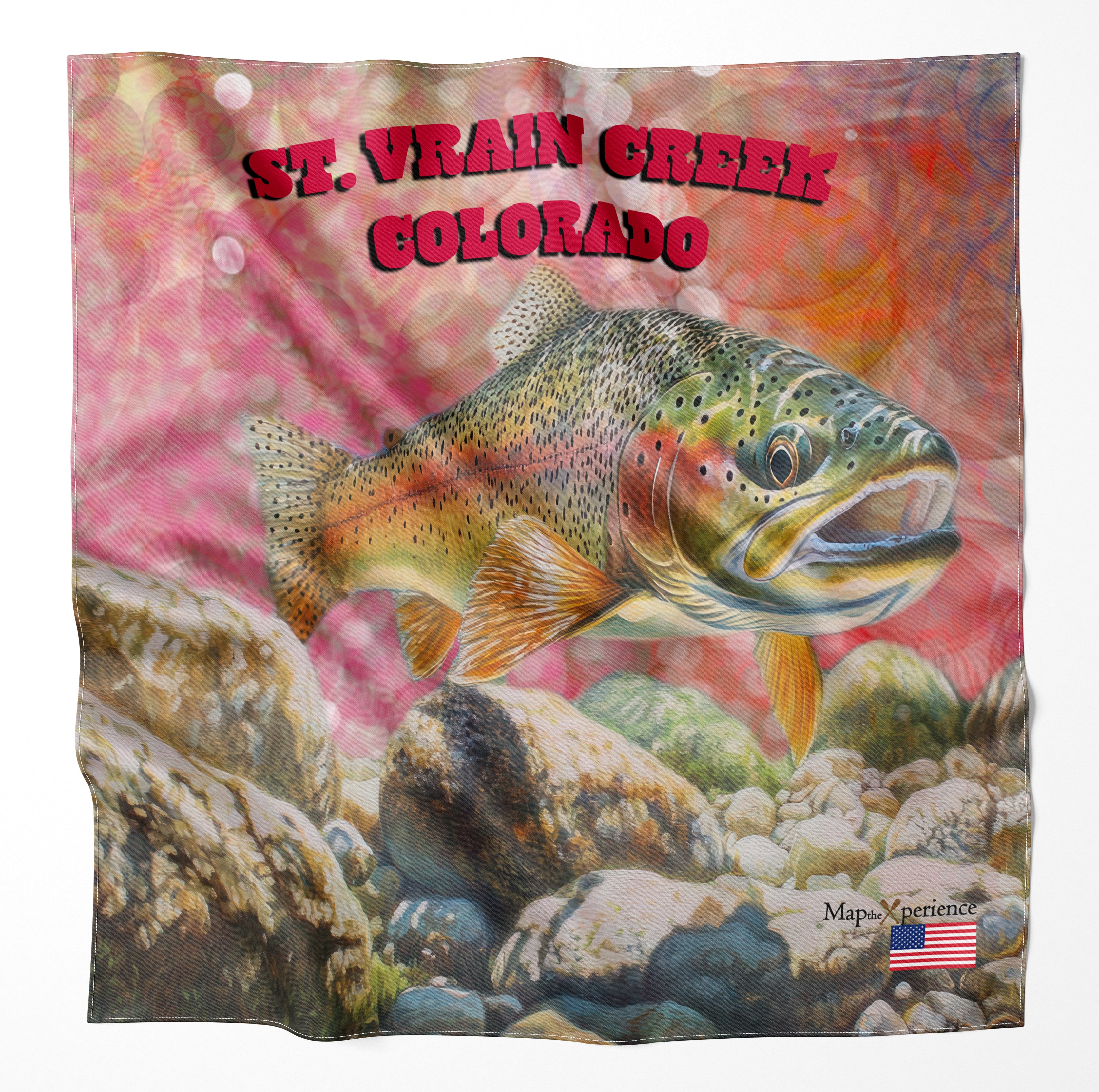 St Vrain Creek Colorado Microfiber Map Bandana