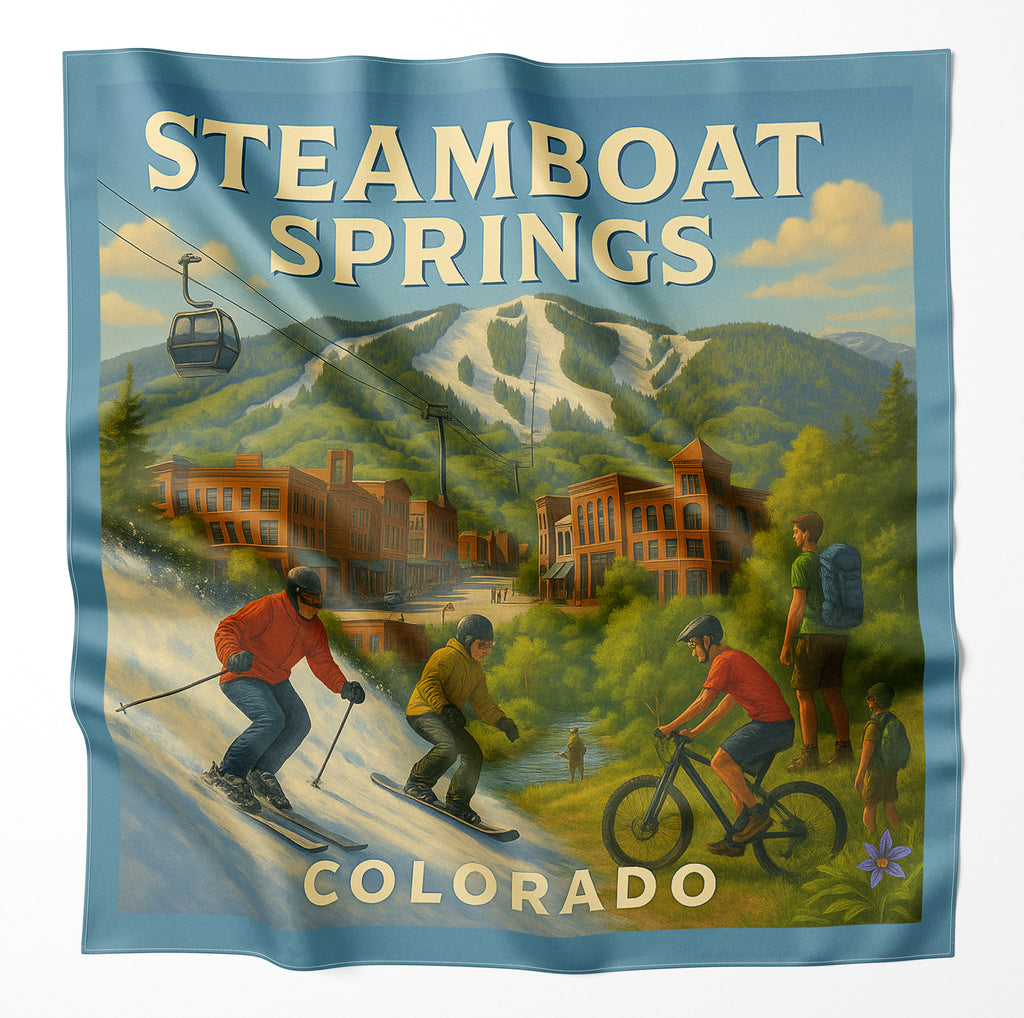Steamboat Springs Colorado Microfiber Cloth Bandana