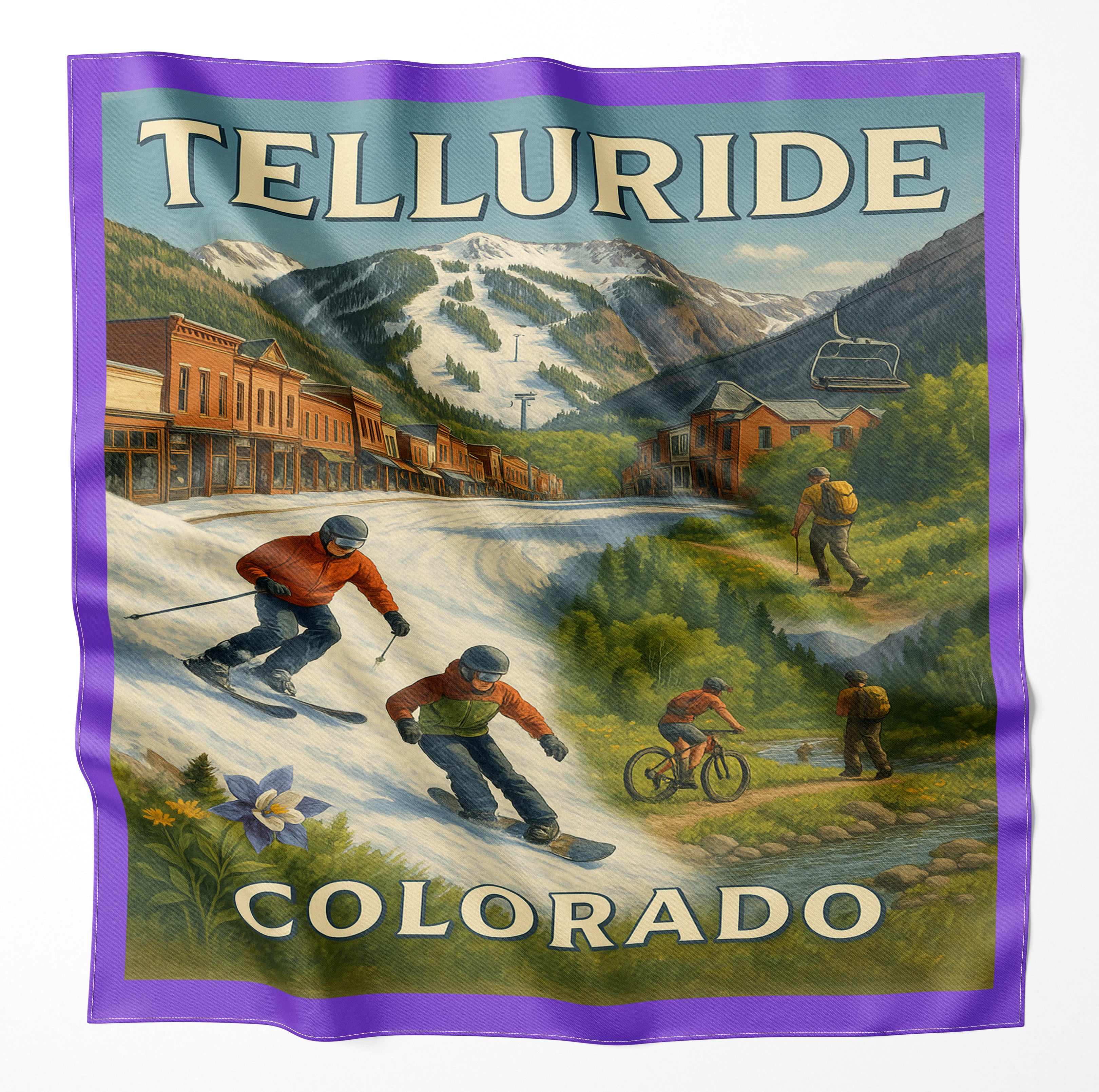 Telluride Colorado Microfiber Cloth Bandana