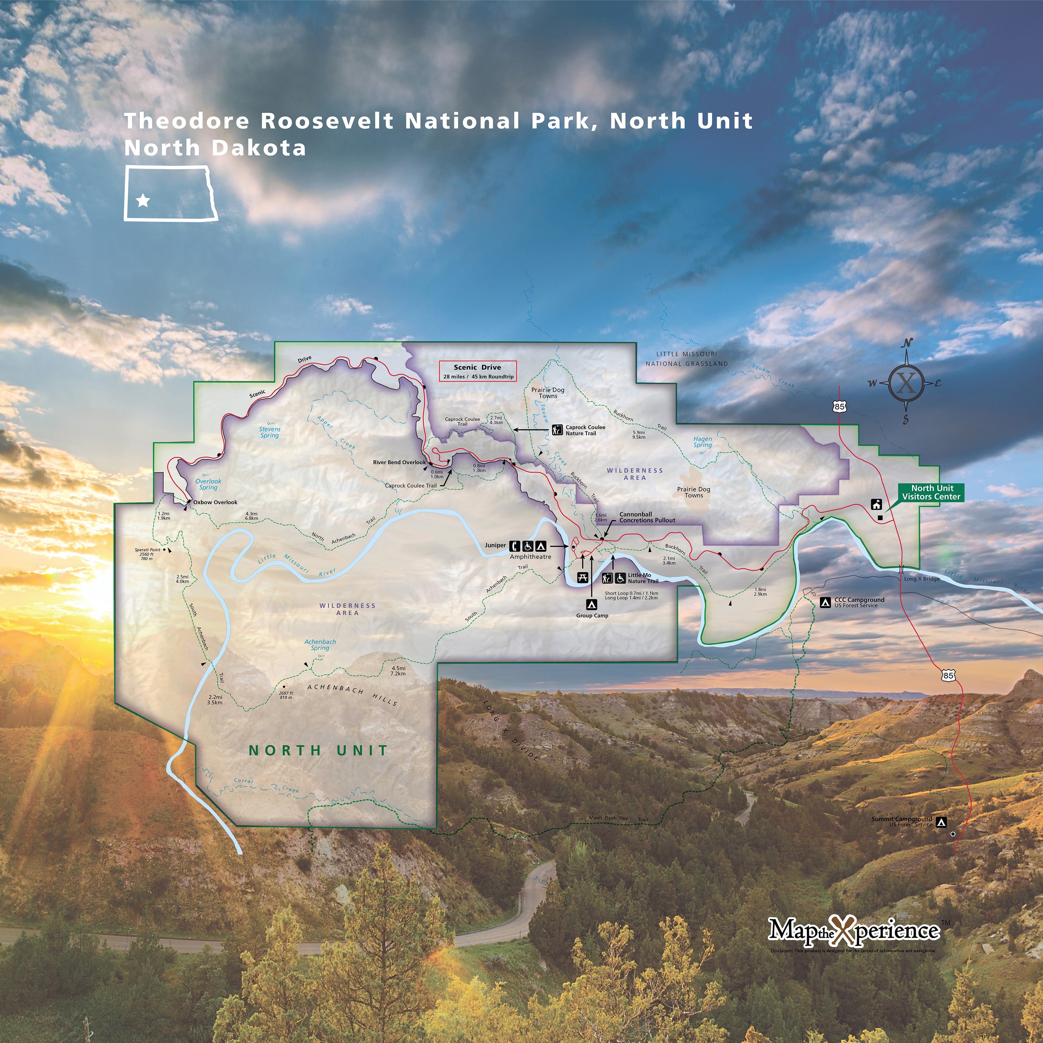 Theodore Roosevelt National Park North Unit Map X Guard Neck Gaiter