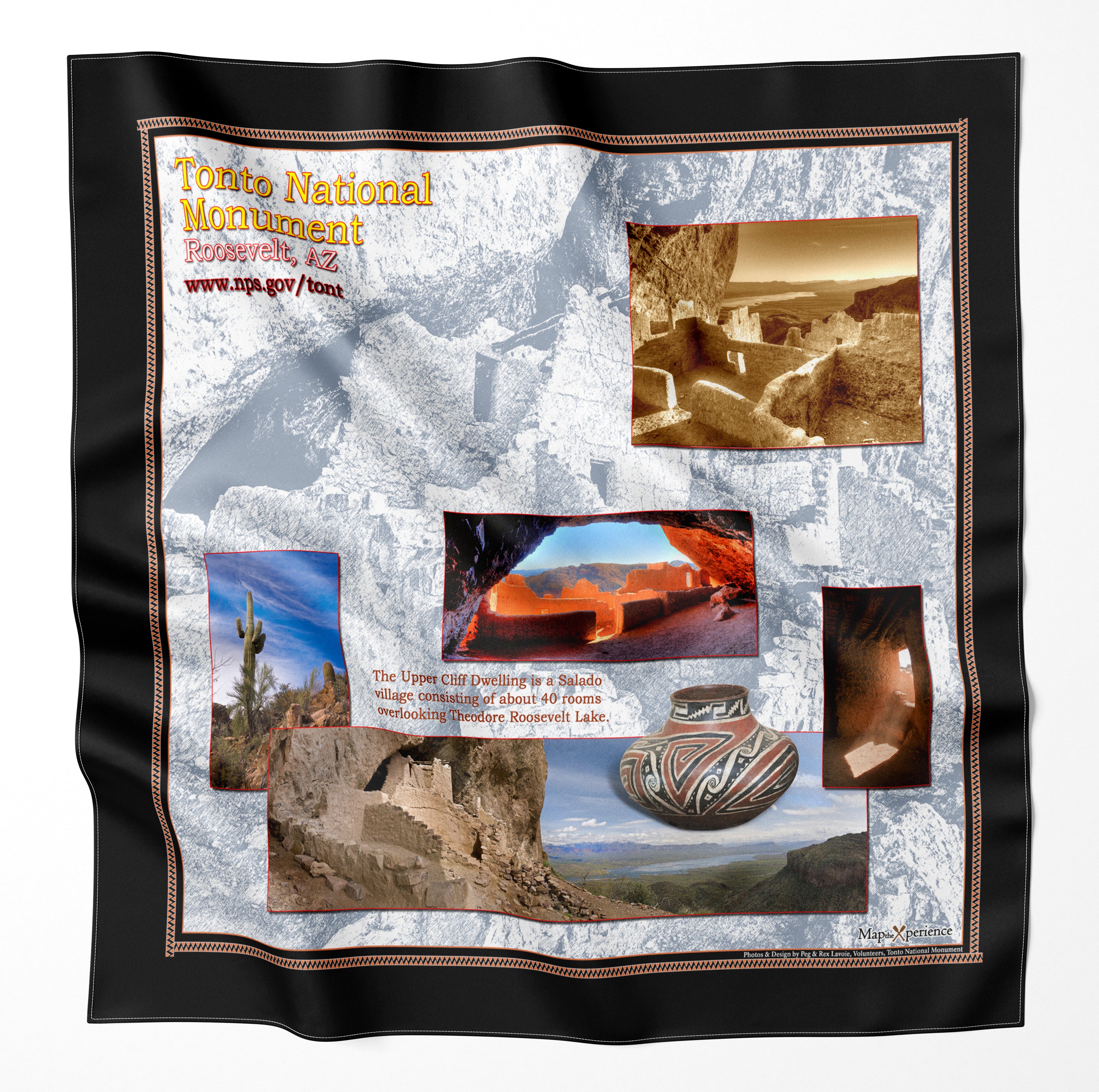 Tonto National Monument Microfiber Map Bandana