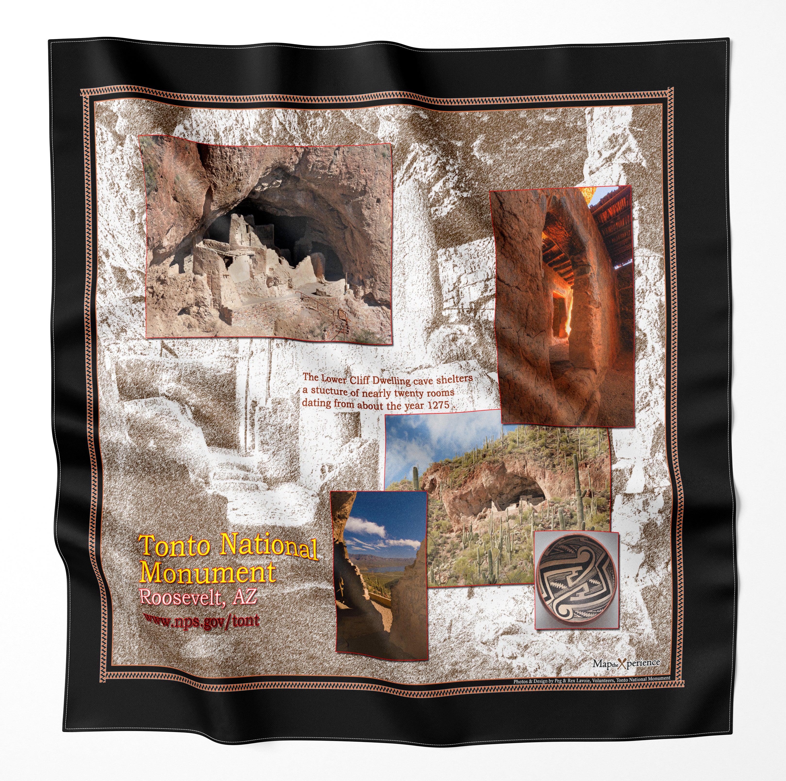 Tonto National Monument Microfiber Map Bandana