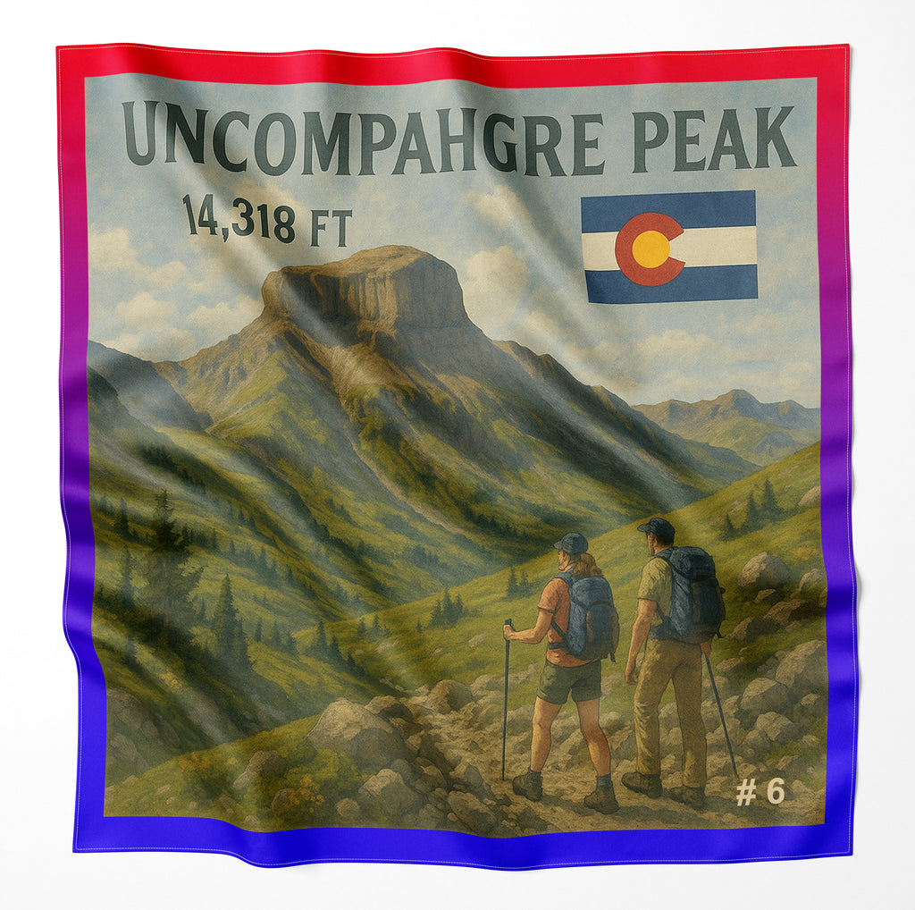 Uncompahgre Peak Colorado 14er Microfiber Cloth Bandana