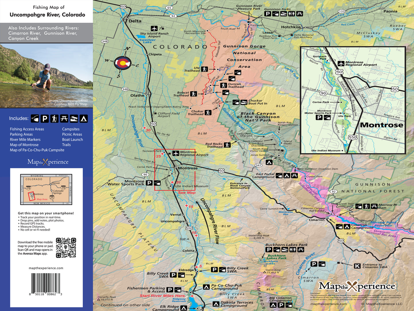 Uncompahgre River GPS Fishing Map