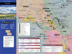 A detailed map of the Upper North Platte River in Wyoming and Colorado, highlighting fishing access points, marked with pins and labels, and including a legend for different feature types.