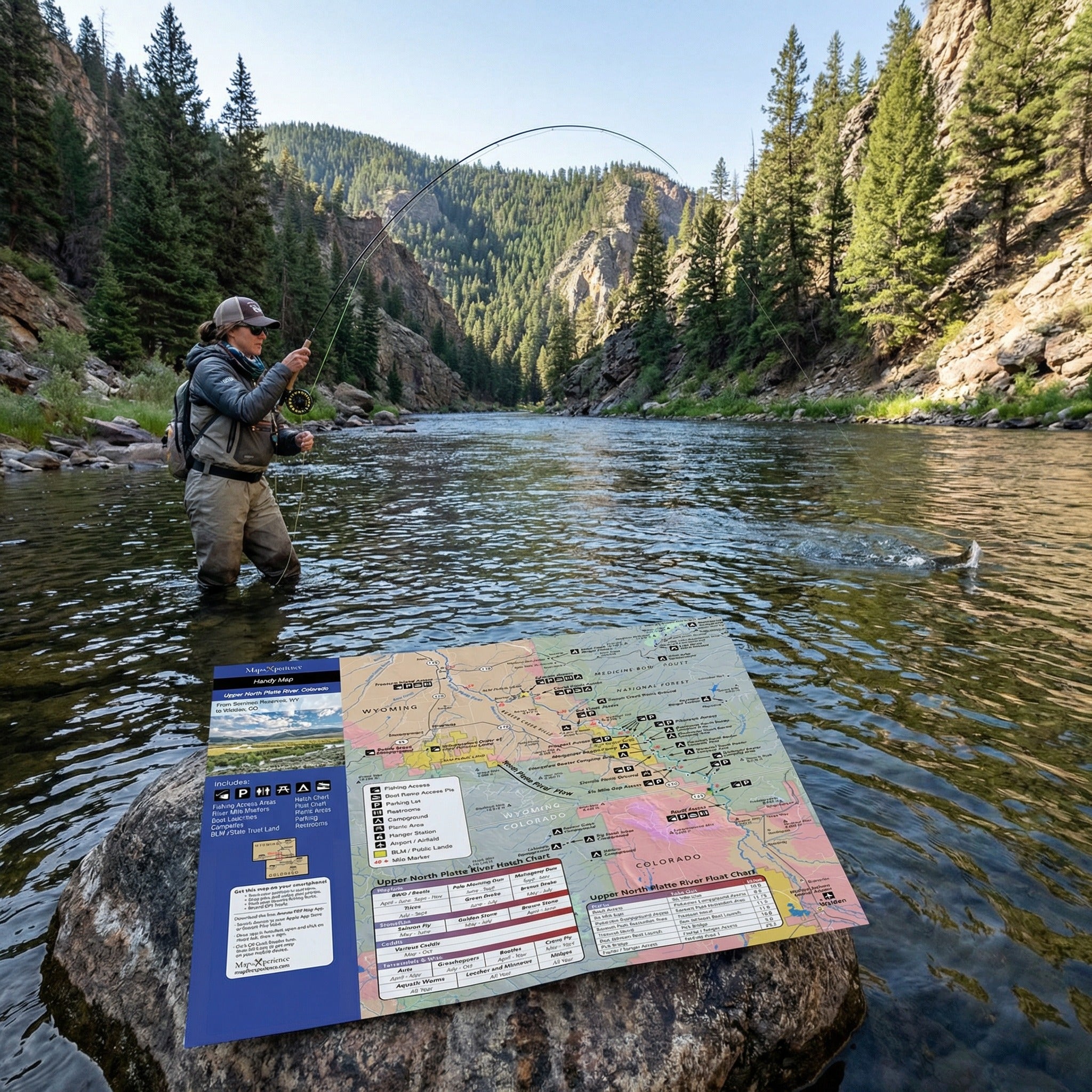 Upper North Platte River Wyoming Fly Fishing Map | Public Access Guide