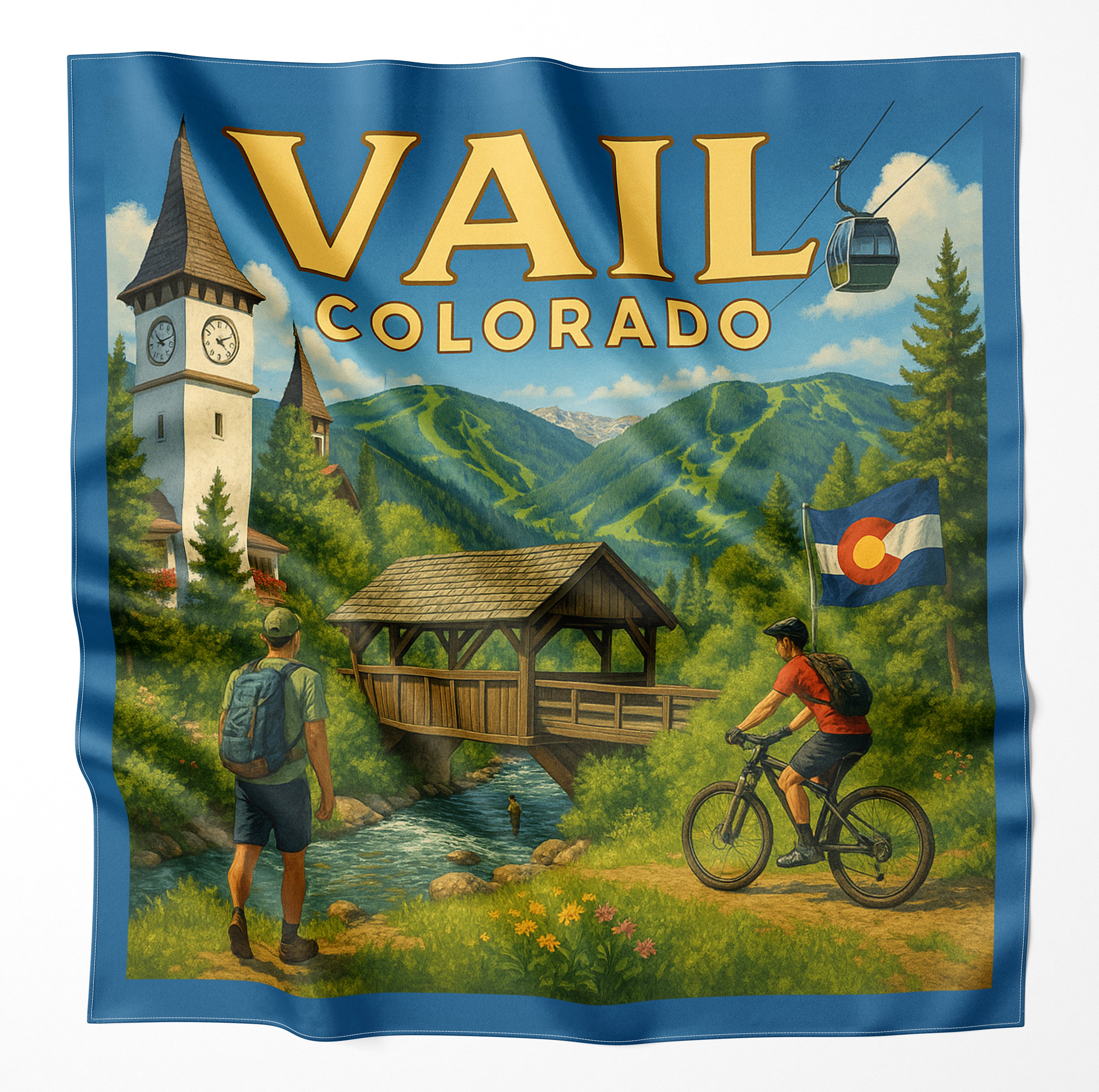 Vail Colorado Microfiber Cloth Bandana