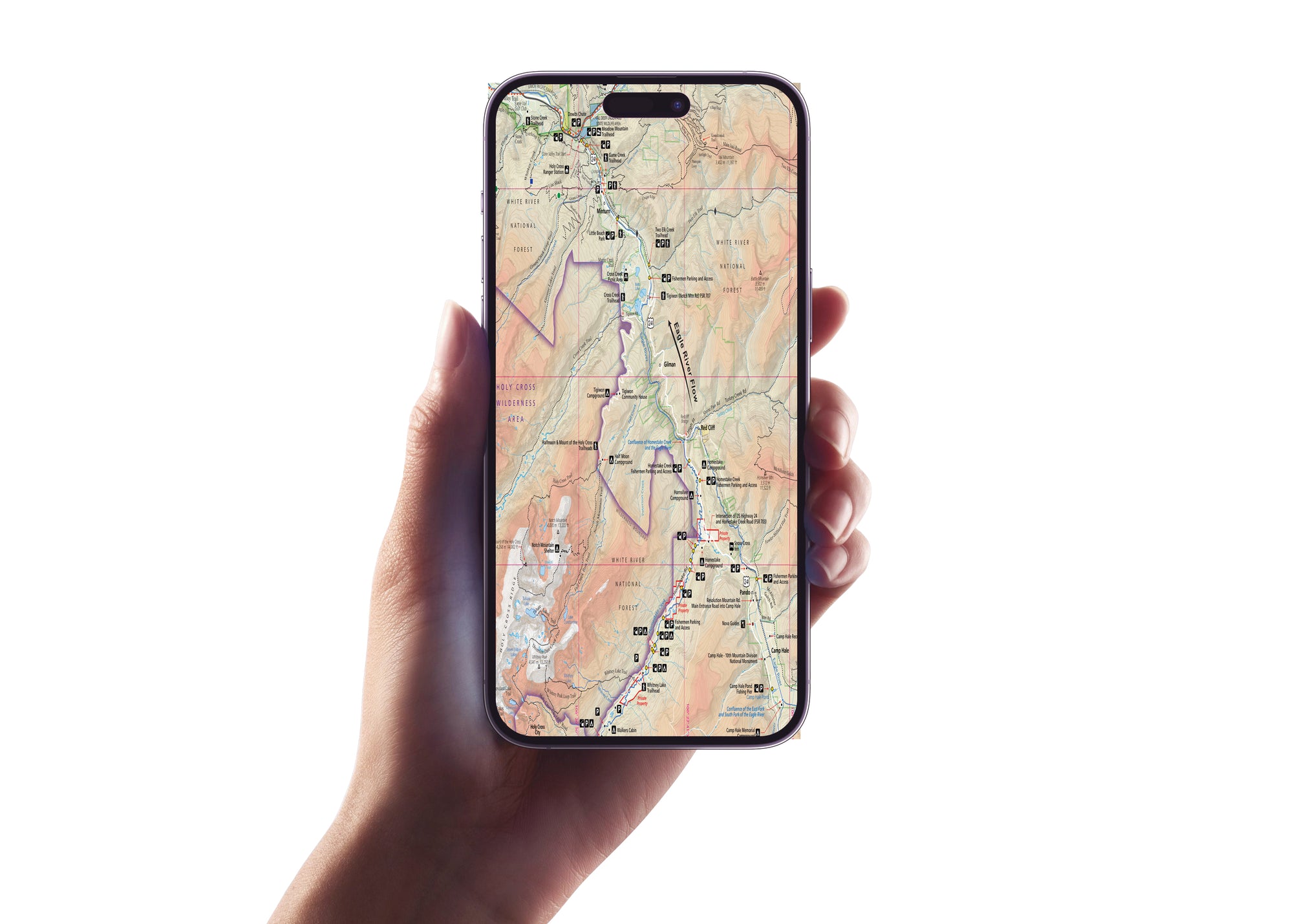 Vail Valley Colorado Hiking, Biking, and Fishing Map | Outdoor Adventure Guide