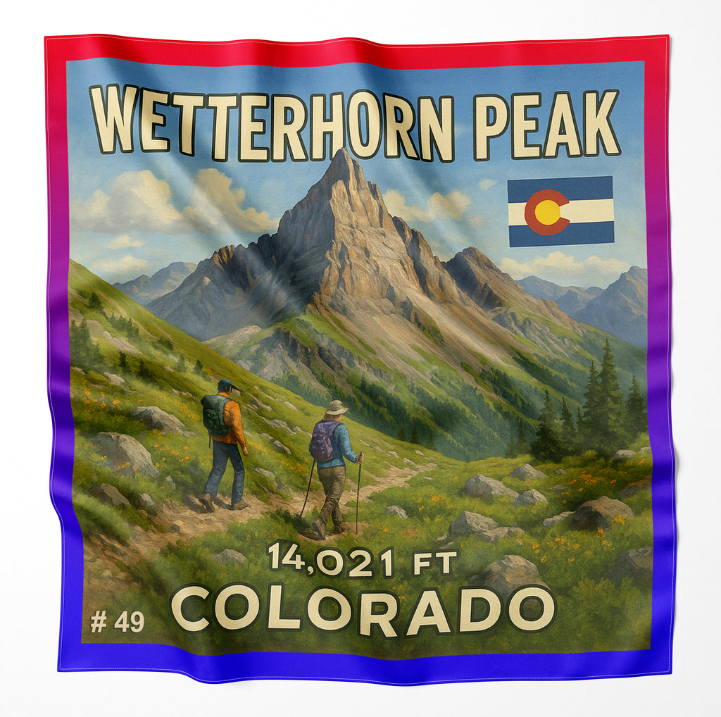 Wetterhorn Peak Colorado 14er Microfiber Cloth Bandana