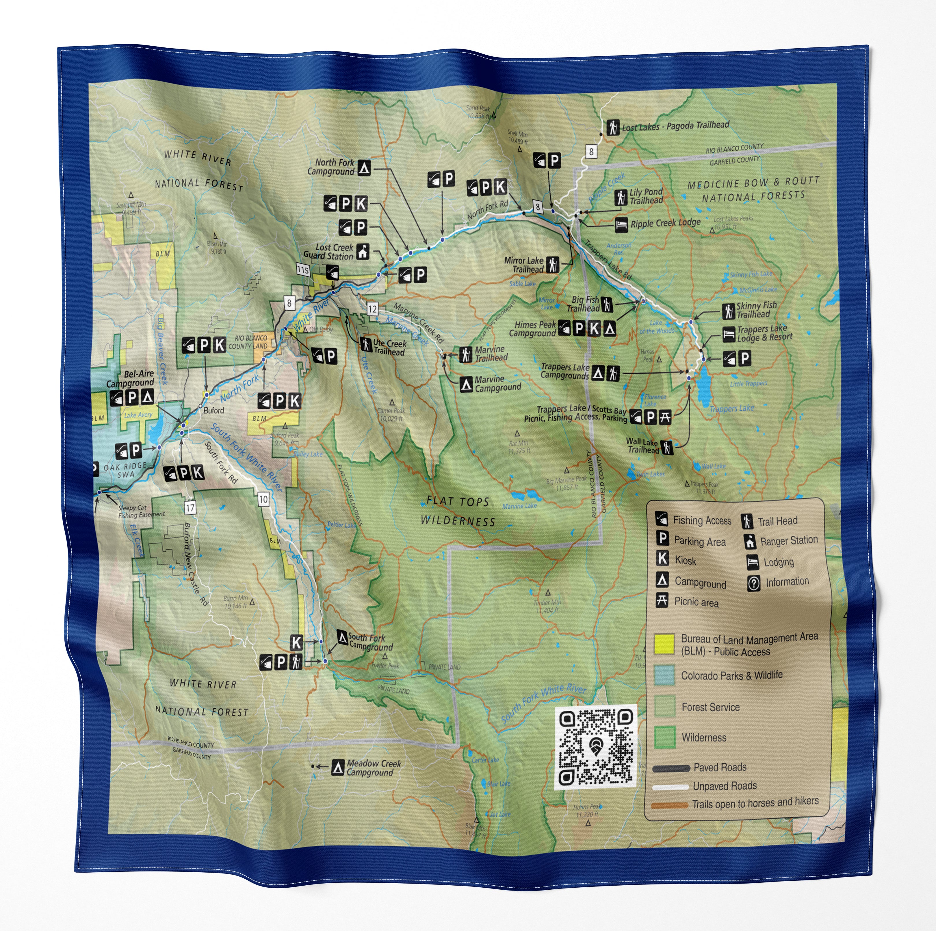 White River Colorado Microfiber Map Bandana