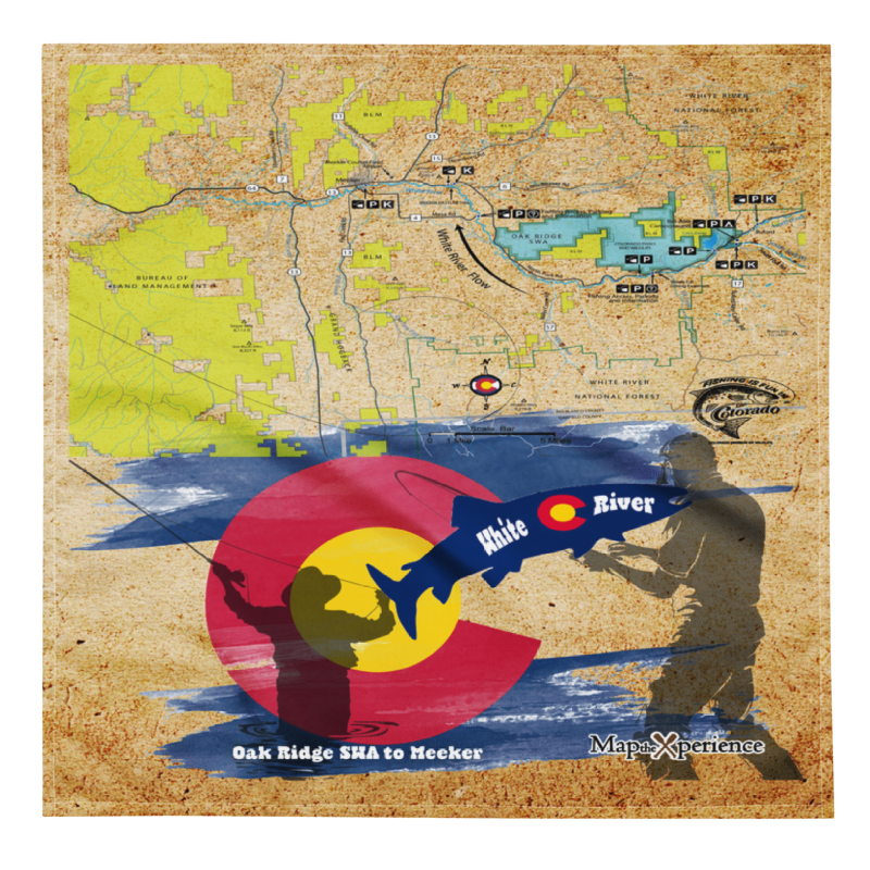 White River, Colorado Handy Map Microfiber Bandana