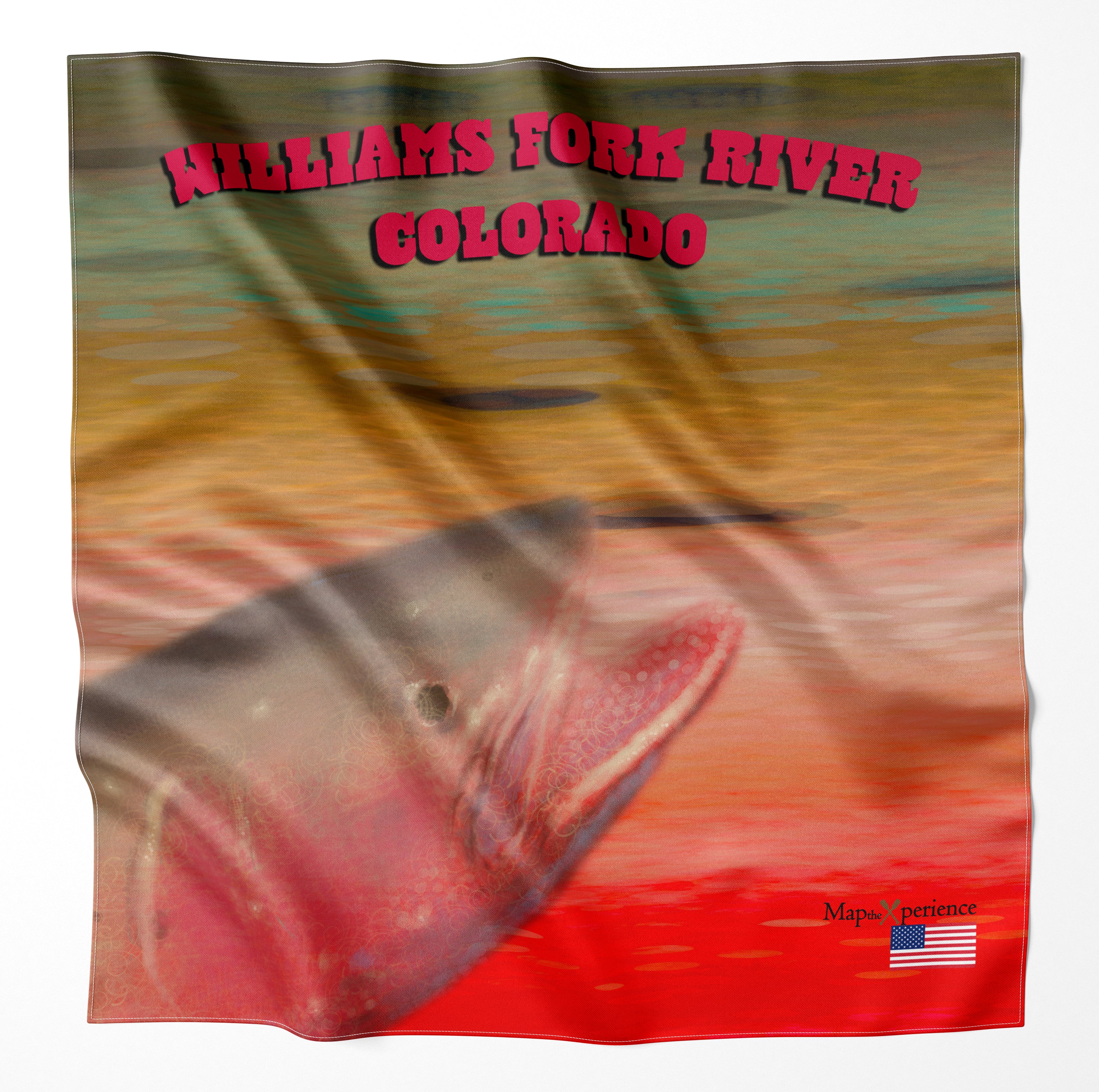 Williams Fork River Colorado Microfiber Map Bandana