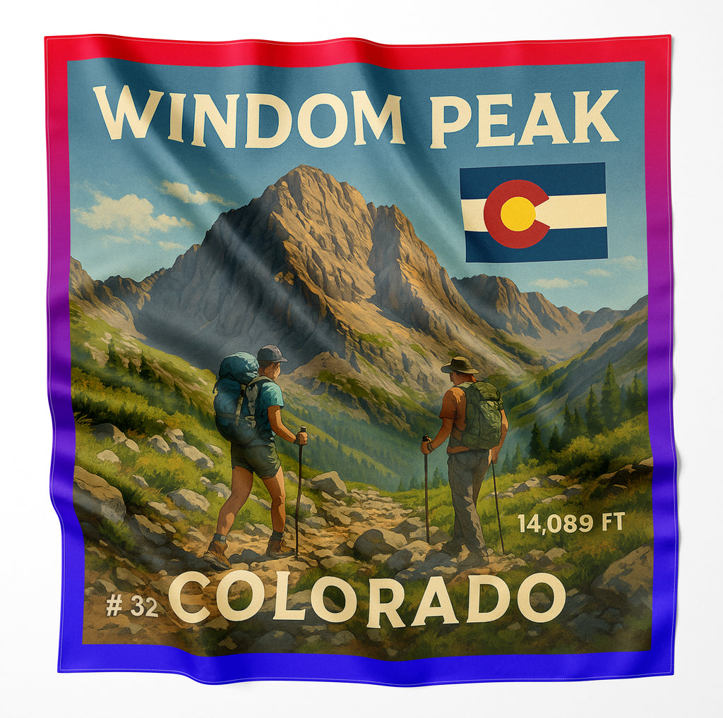 Windom Peak Colorado 14er Microfiber Cloth Bandana