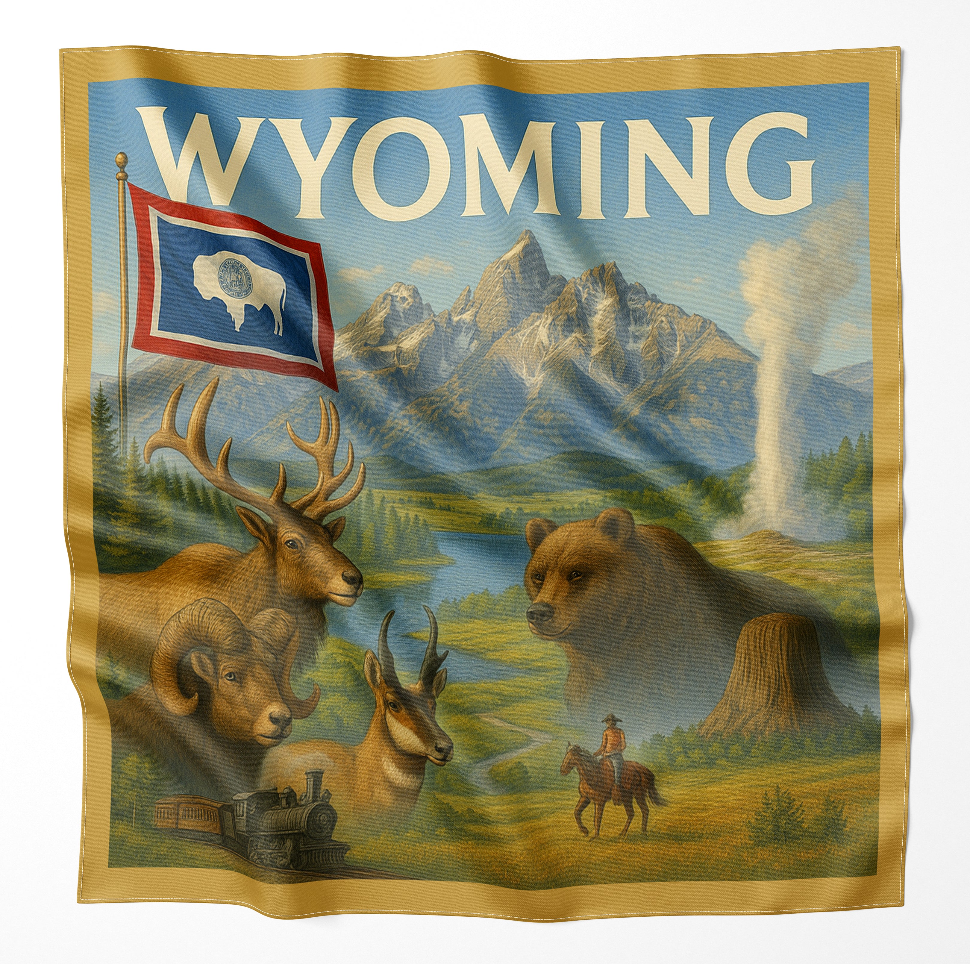 Wyoming Microfiber Cloth Bandana