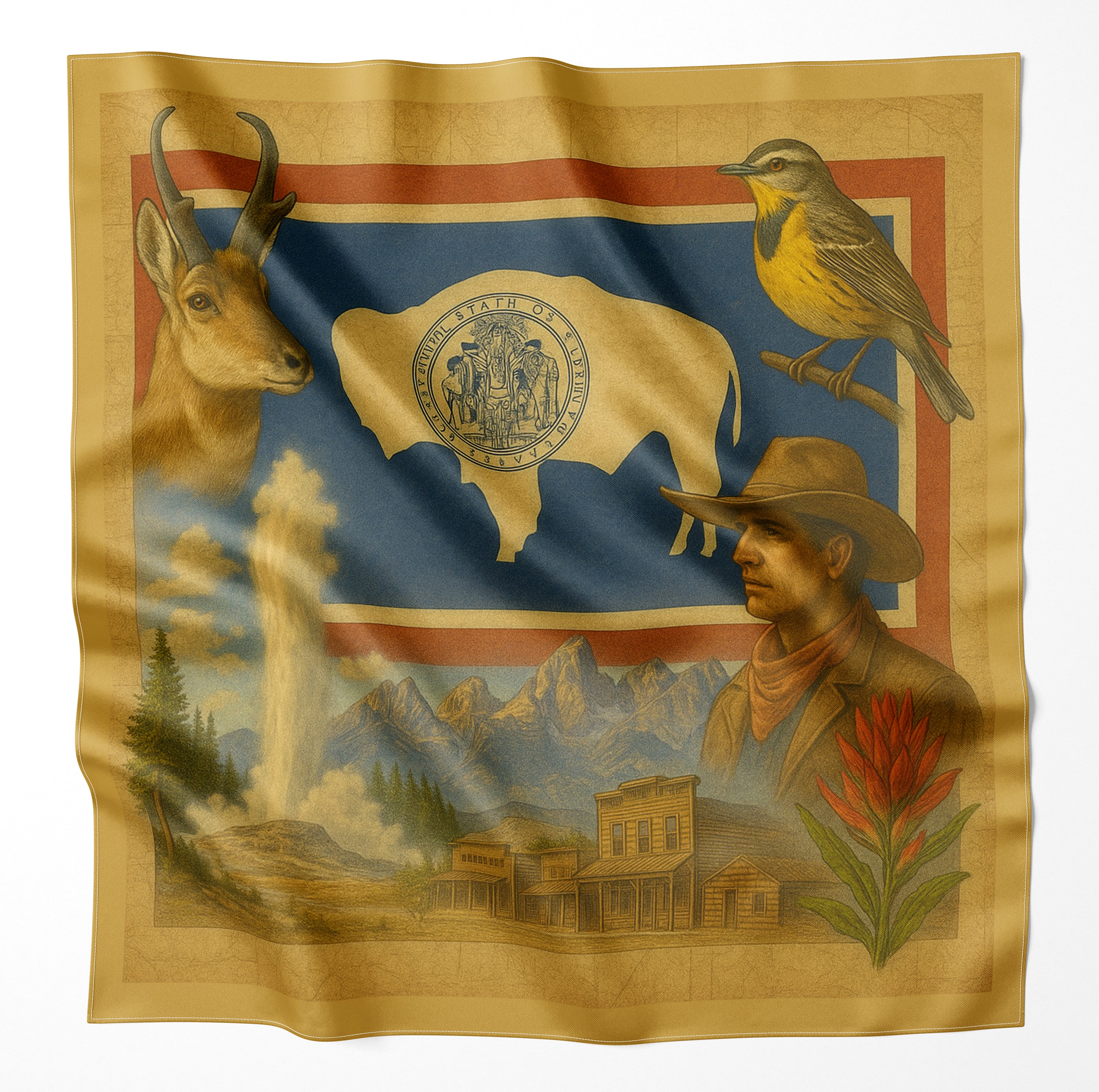 Wyoming Microfiber Cloth Bandana