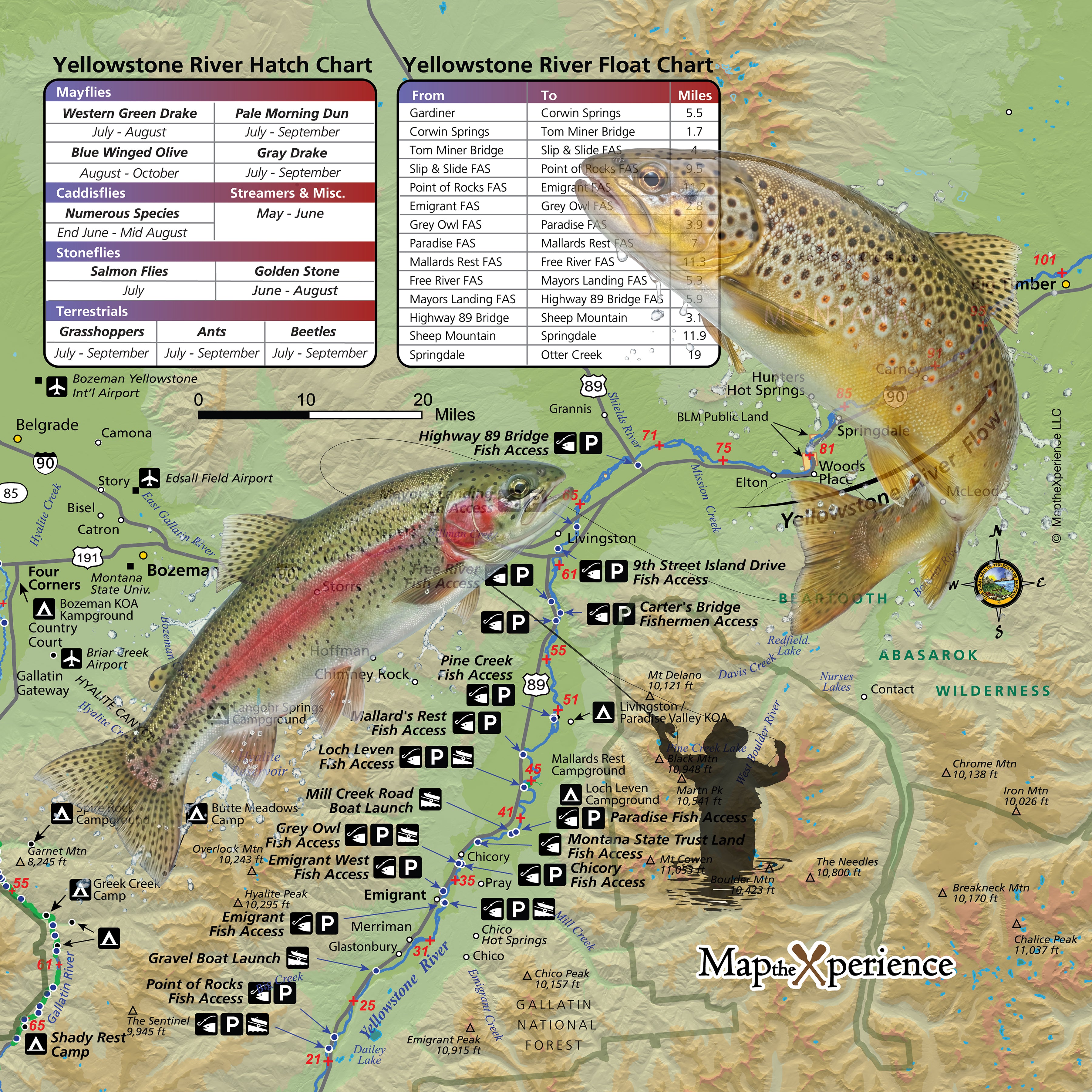 Yellowstone River Montana Lower Map X Guard Neck Gaiter