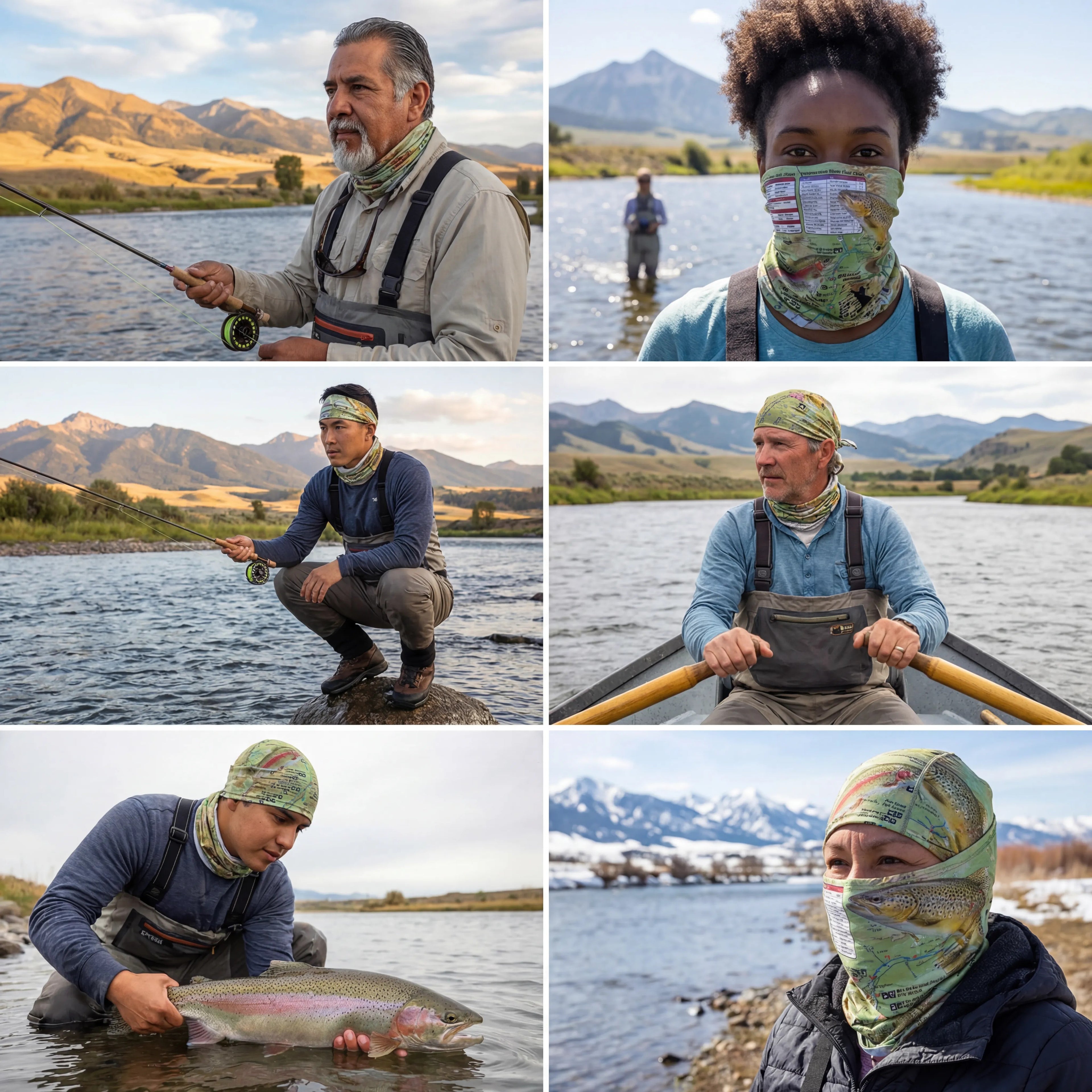 Yellowstone River Montana Lower Map X Guard Neck Gaiter